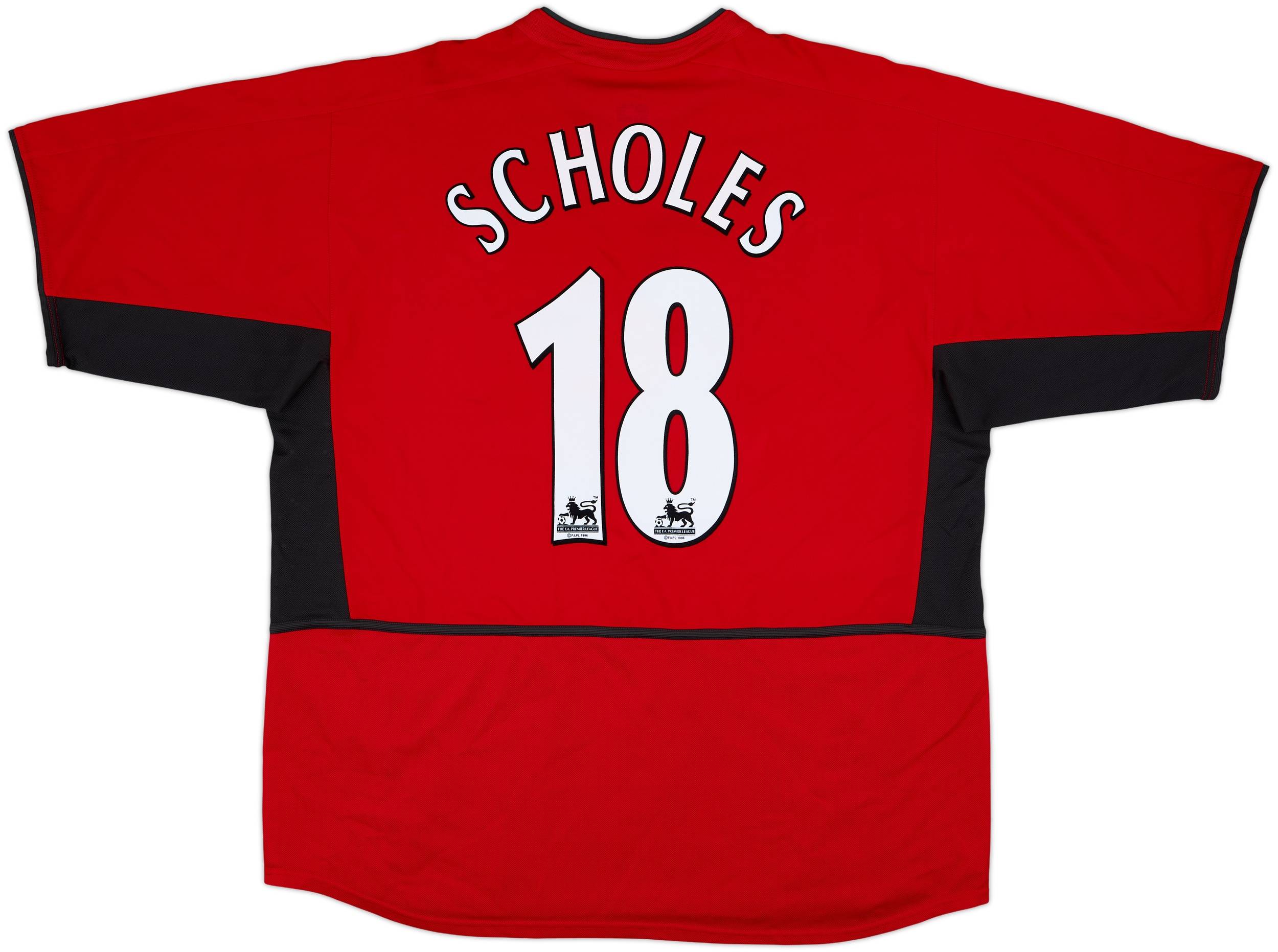 2002-04 Manchester United Home Shirt Scholes #18 - 8/10 - (XXL)