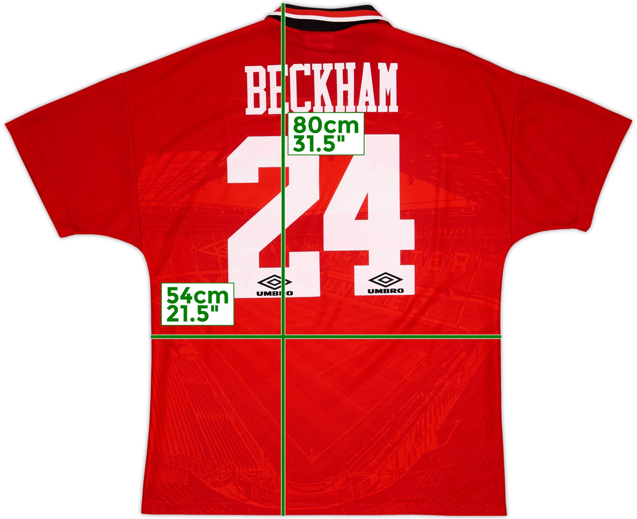 1994-96 Manchester United Home Shirt Beckham #24 - 10/10 - (L)