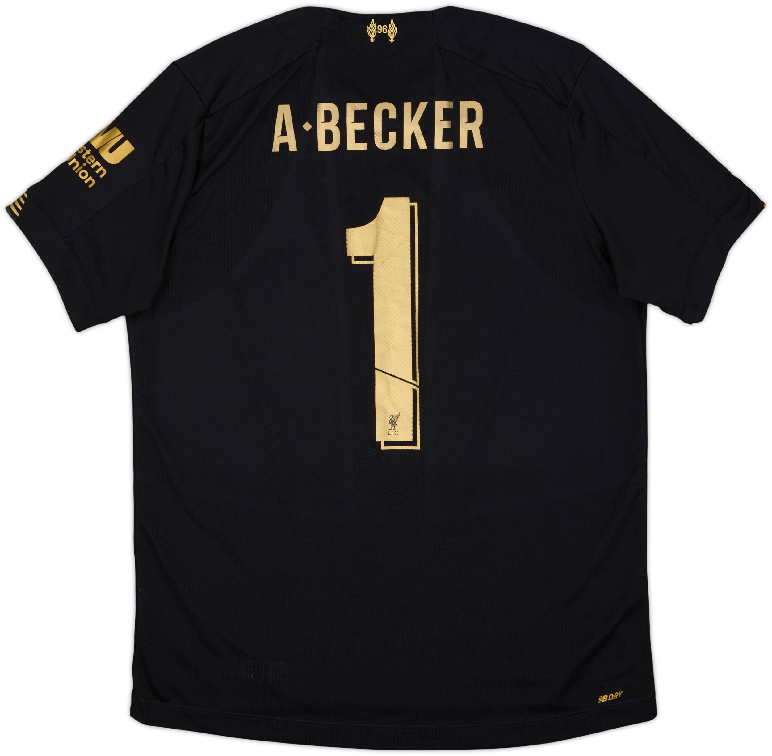 リバプールFC A. BECKER ブラック　ゴールド 2019-20 Liverpool GK S/S Shirt A.Becker #1 - 7/10 - (L)