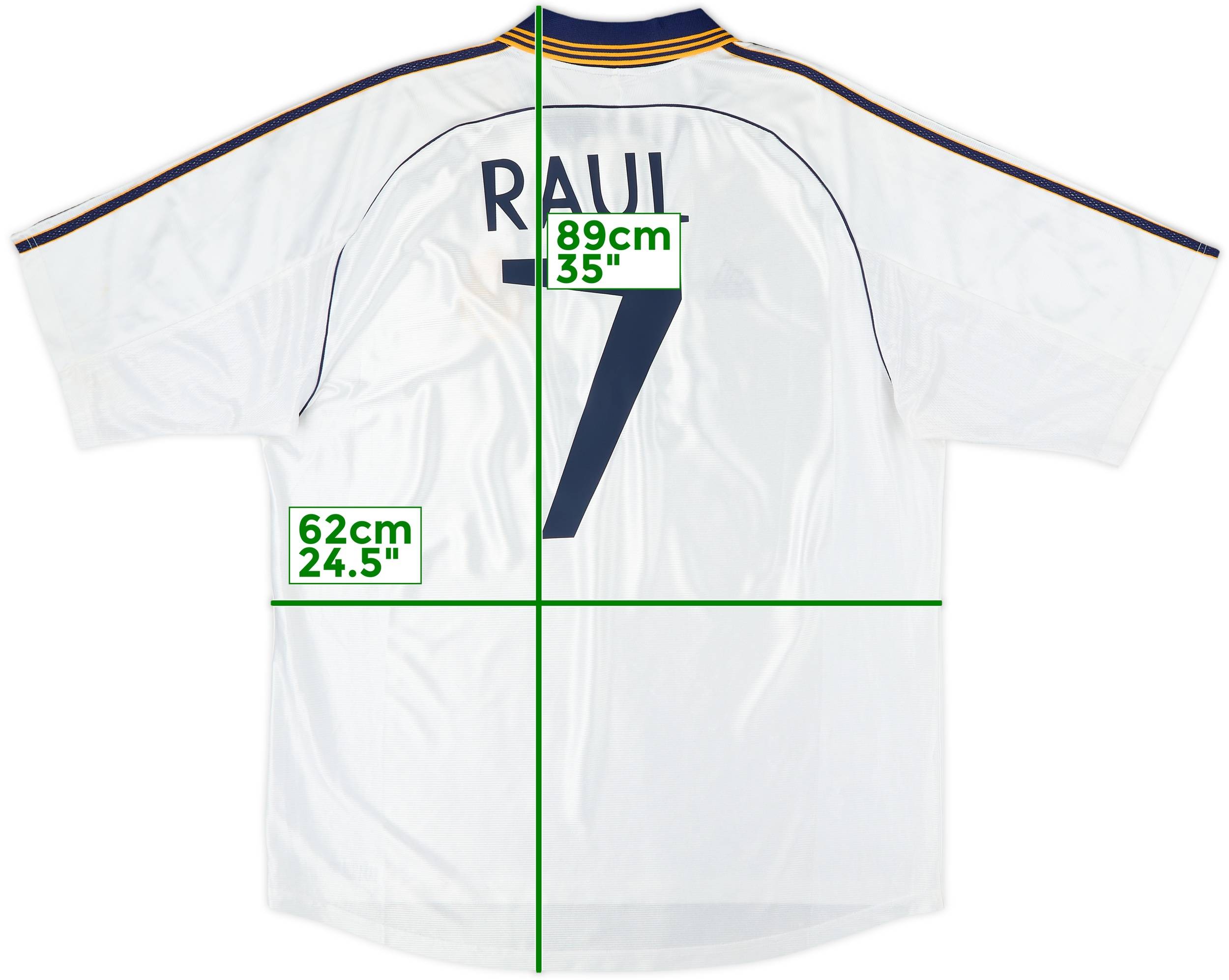 1998-00 Real Madrid Home Shirt Raul #7 - 9/10 - (XL)