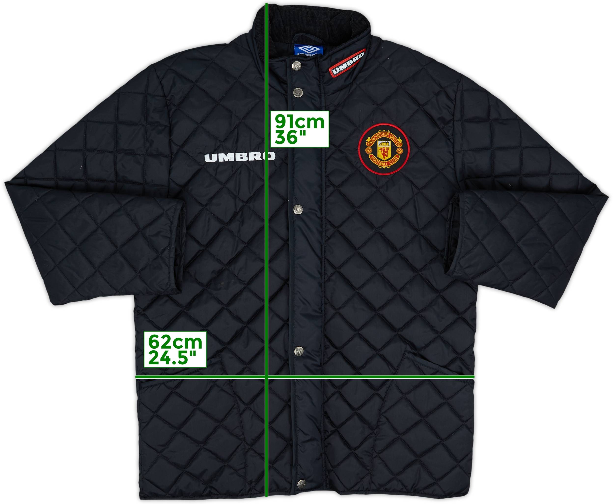 1998-00 Manchester United Umbro Quilted Jacket - 9/10 - (L)