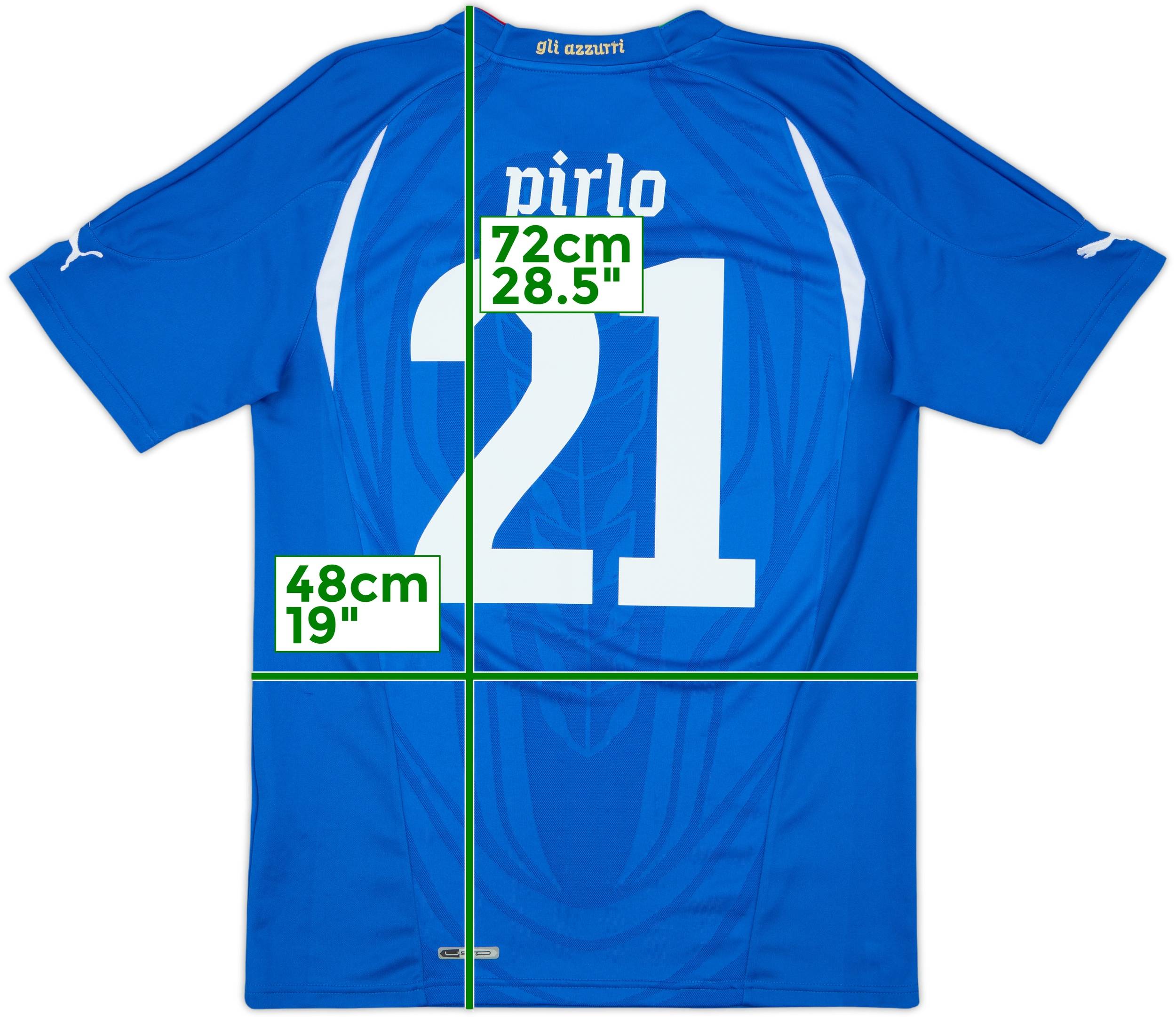 2010-12 Italy Home Shirt Pirlo #21 - 8/10 - (M)