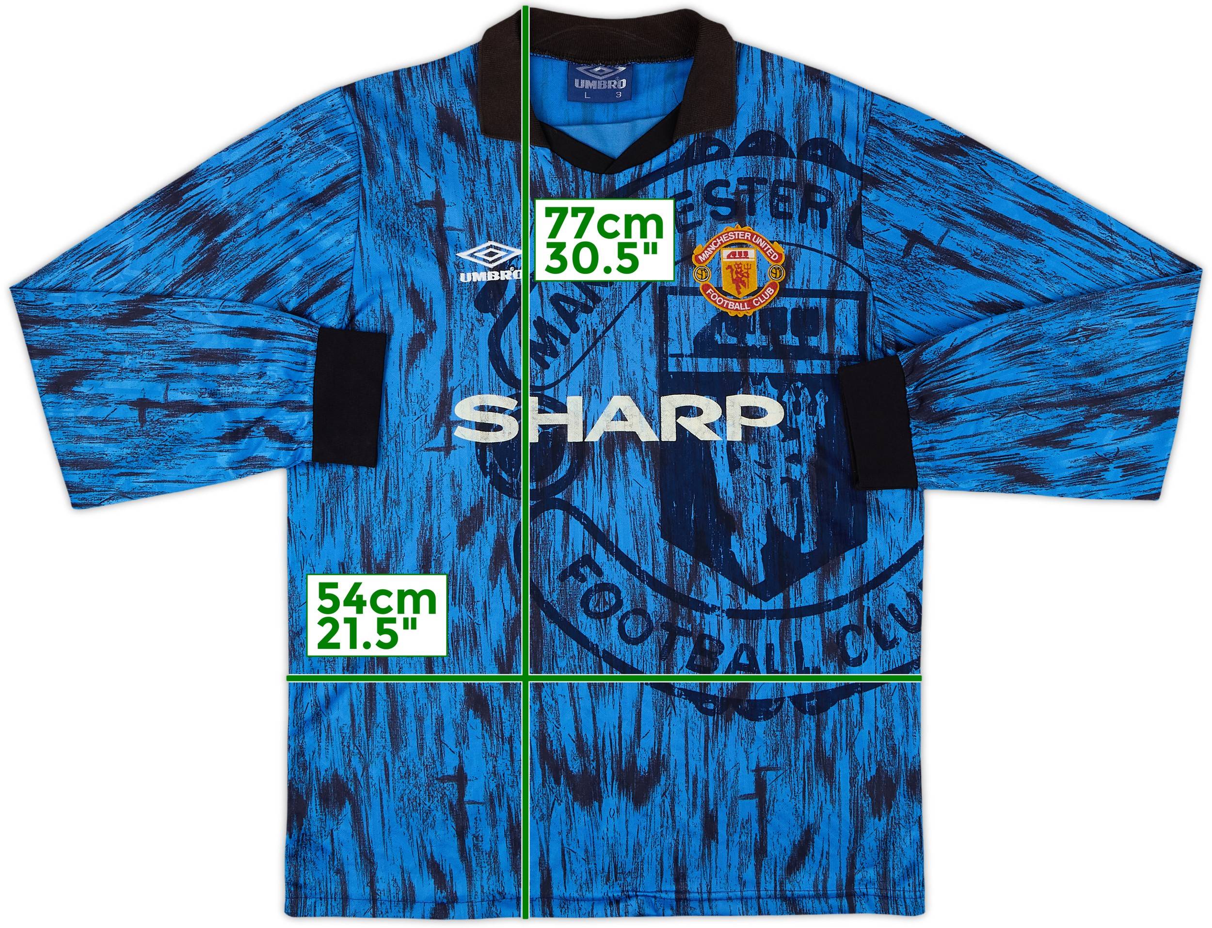 1992-93 Manchester United Away L/S Shirt - 5/10 - (L)