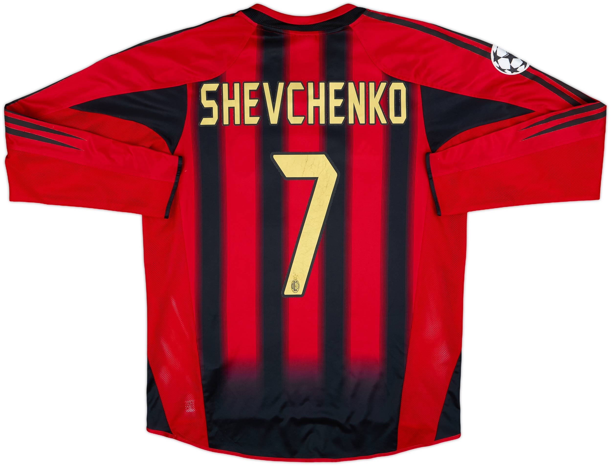 2004-05 AC Milan Home L/S Shirt Shevchenko #7 - 7/10 - (M)