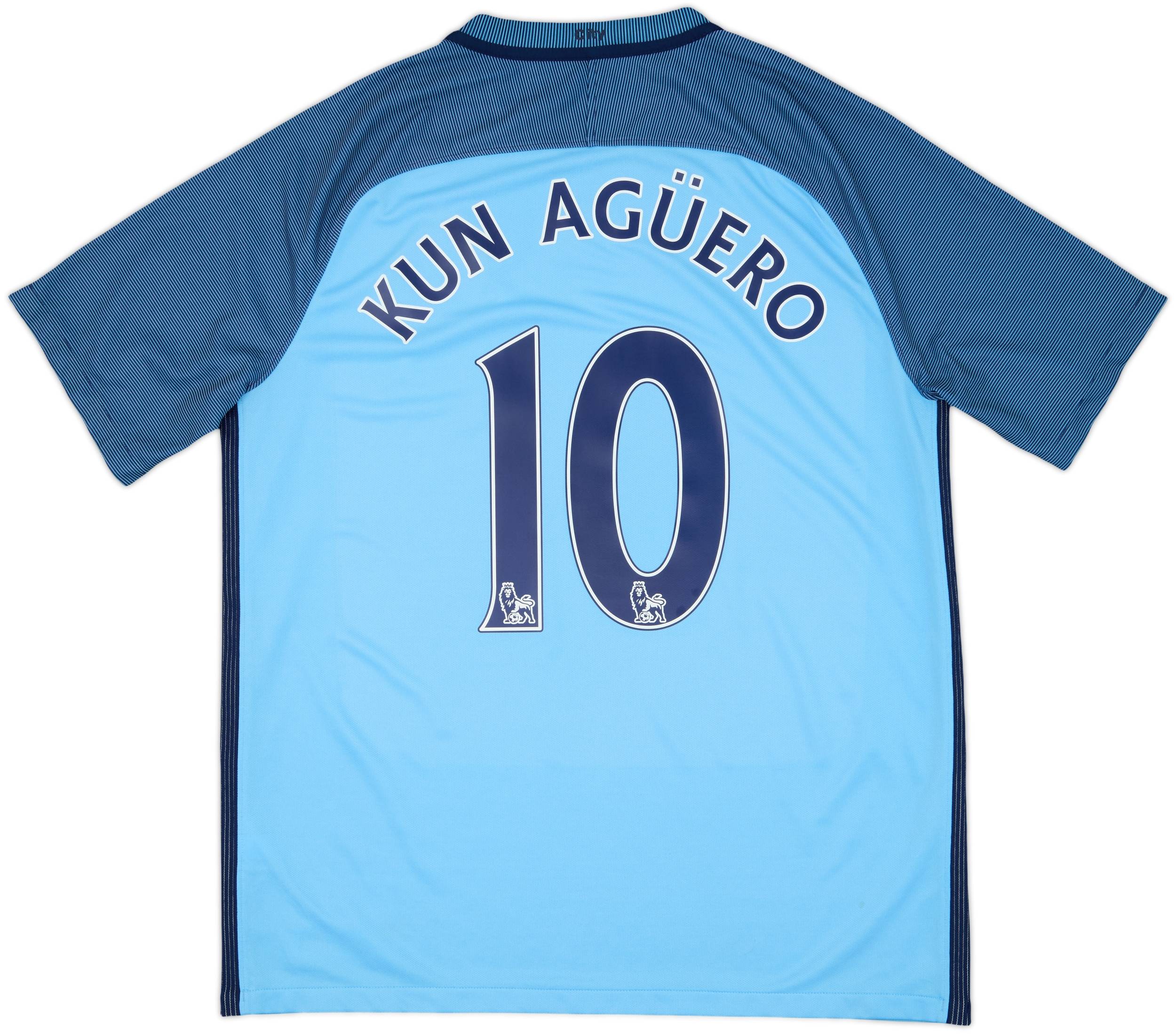 2016-17 Manchester City Home Shirt Kun Aguero #10 - 9/10 - (L)