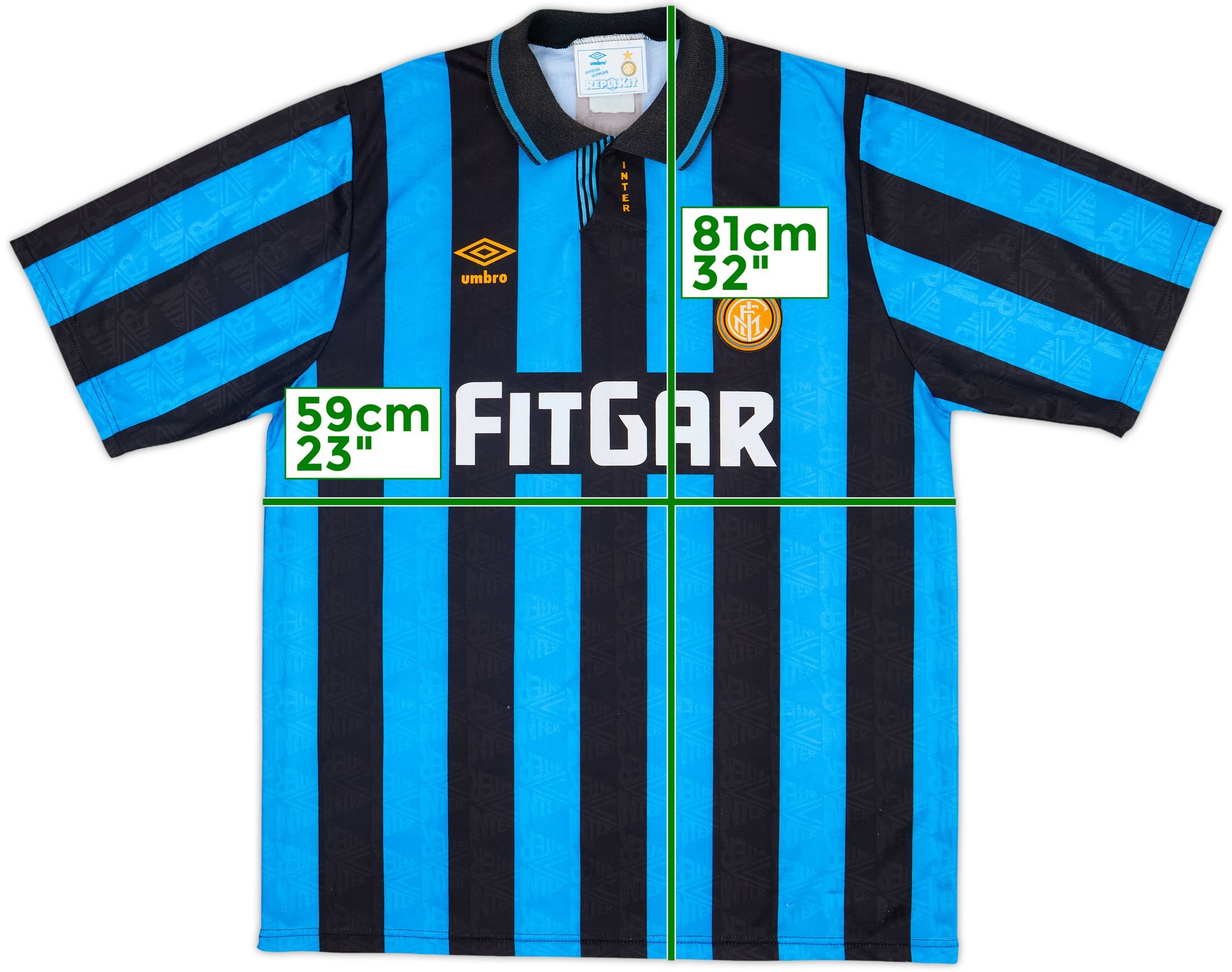 1991-92 Inter Milan Home Shirt - 8/10 - (XL)