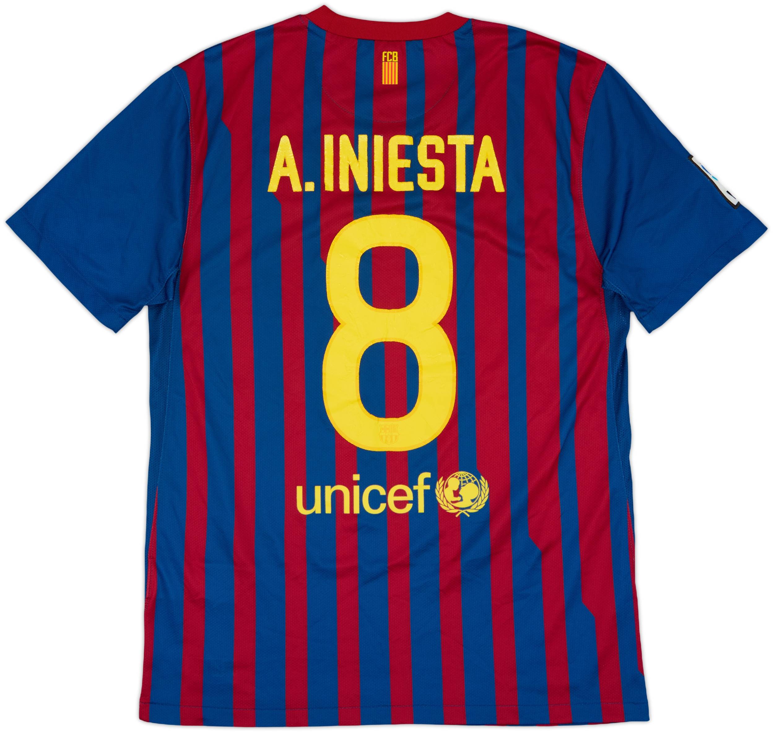 FC Barcelona A. INIESTA 8番シャツ 2011-12 Barcelona Home Shirt A.Iniesta #8 - 7/10 - (M)