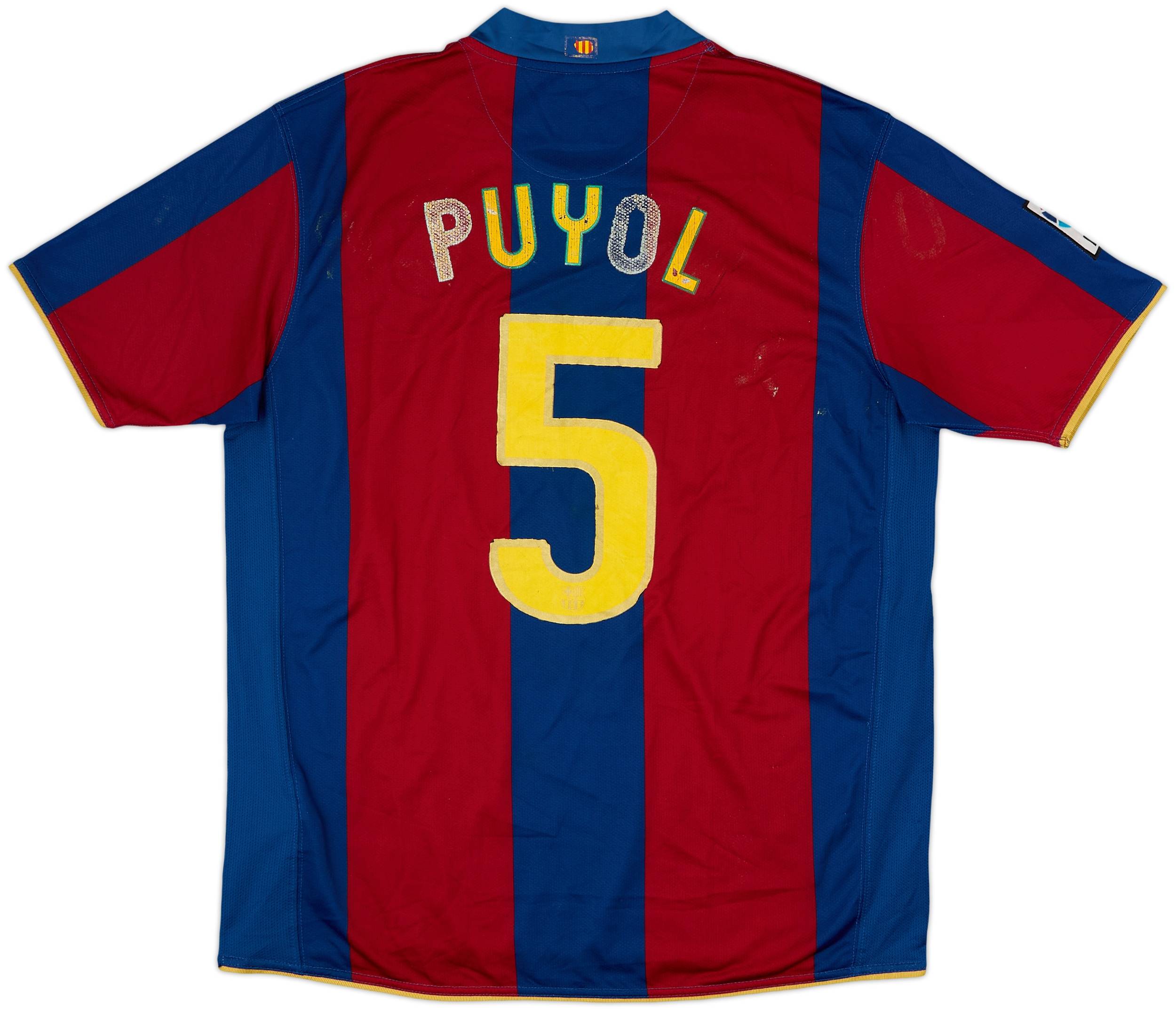 2007-08 Barcelona Home Shirt Puyol #5 - 4/10 - (L)