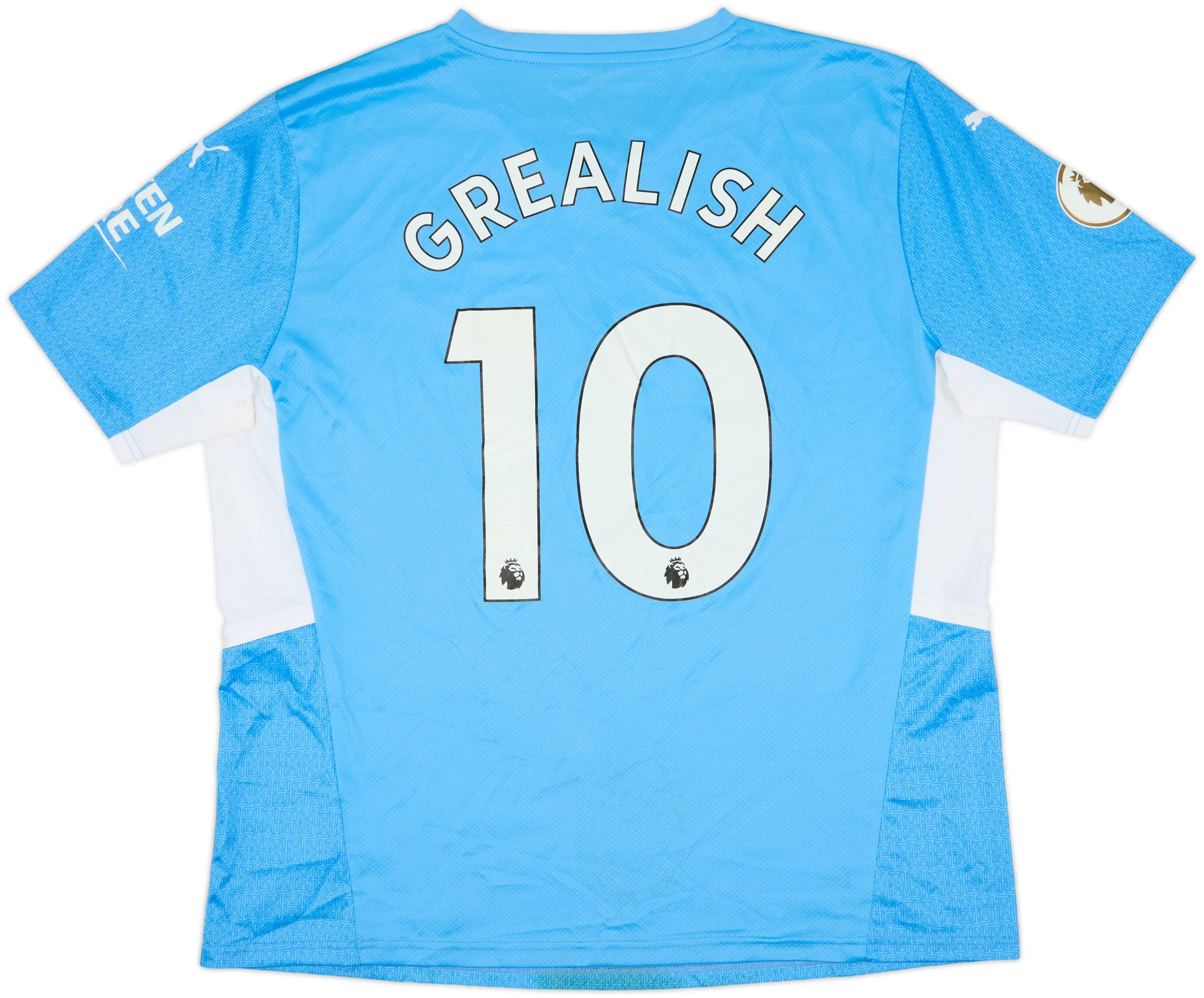 Manchester City Tシャツ　10番GREALISH 2021-22 Manchester City Home Shirt Grealish #10 - 8/10 - (XL)