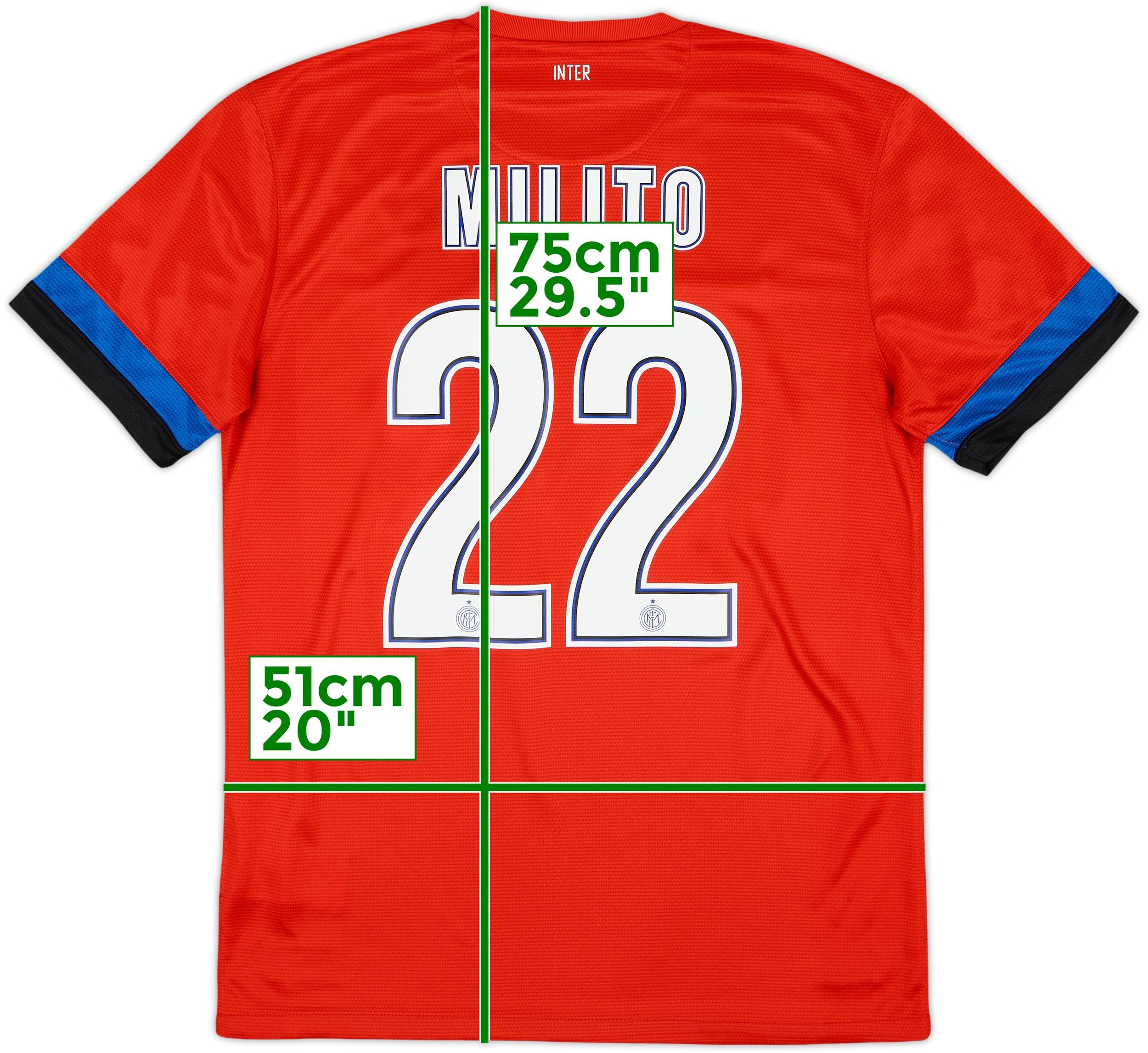 インテル MILITO 22 シャツ Mサイズ 2012-13 Inter Milan Away Shirt Milito #22 - 8/10 - (M)