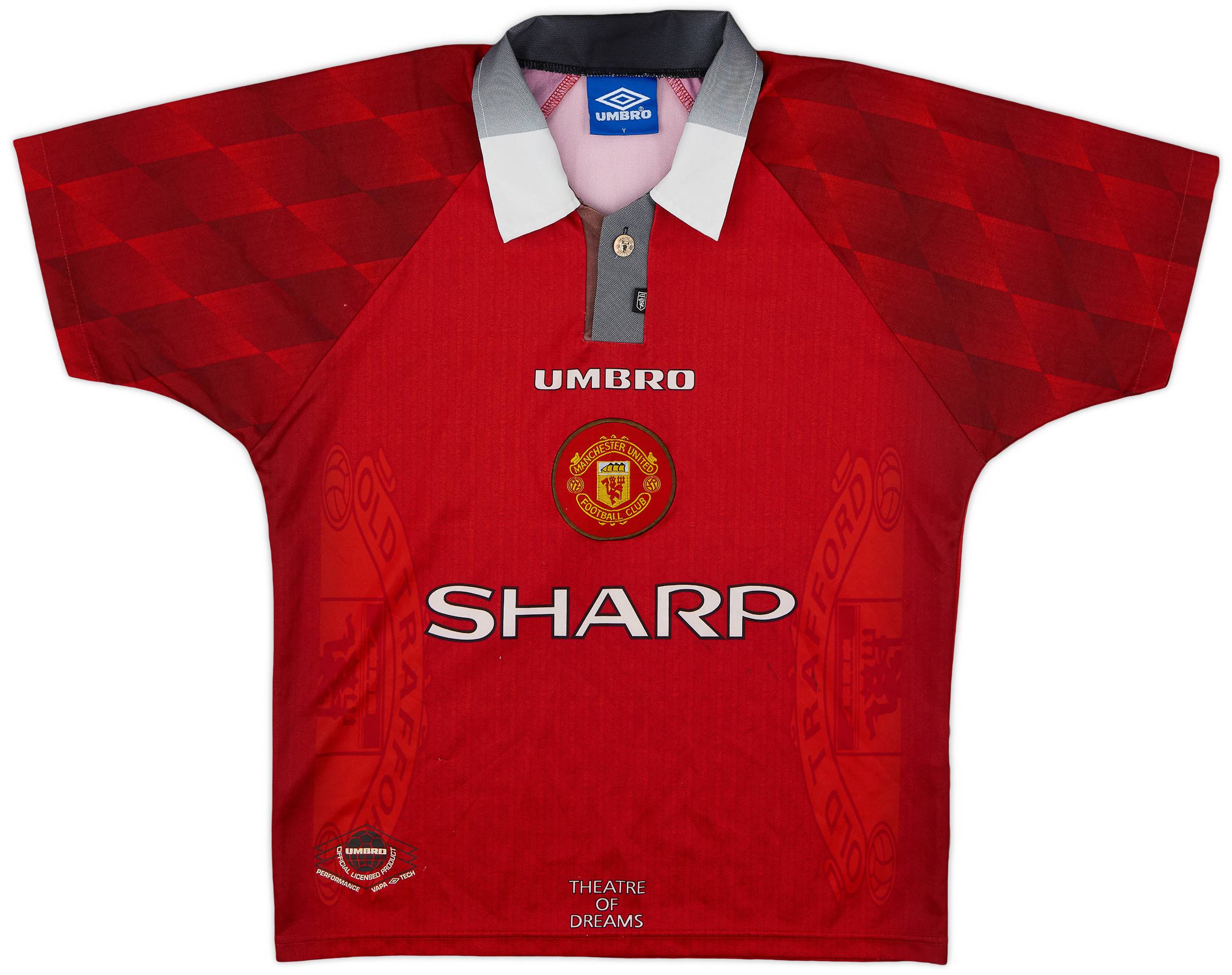 1996-98 Manchester United Home Shirt - 8/10 - (Y)