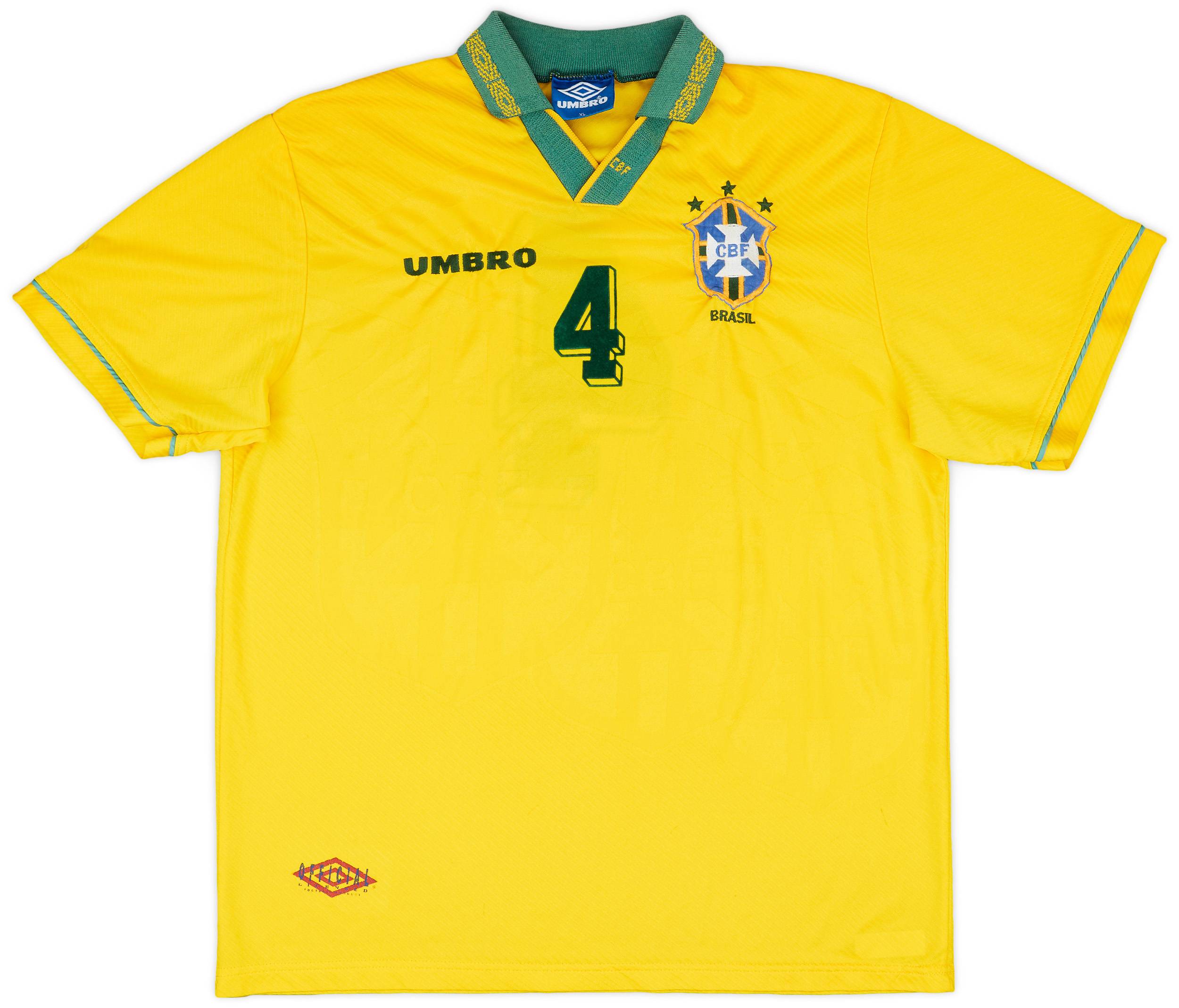 ウェア BRAZIL - 1994 (Home) Brazil 1994 Home World Cup Retro Football Jersey [Free Shipping]