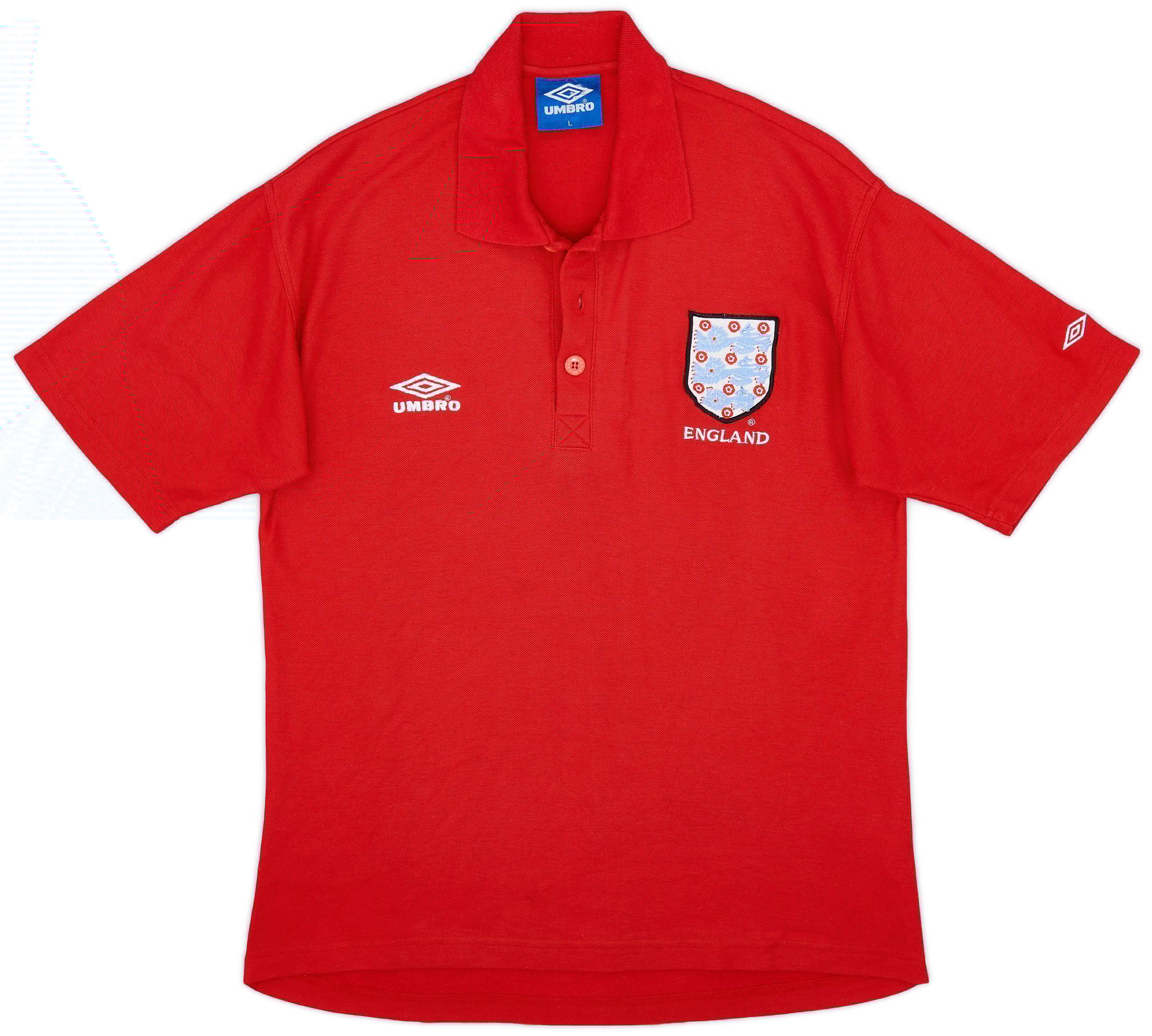 1995-97 England Umbro Polo Shirt - 9/10 - (L)