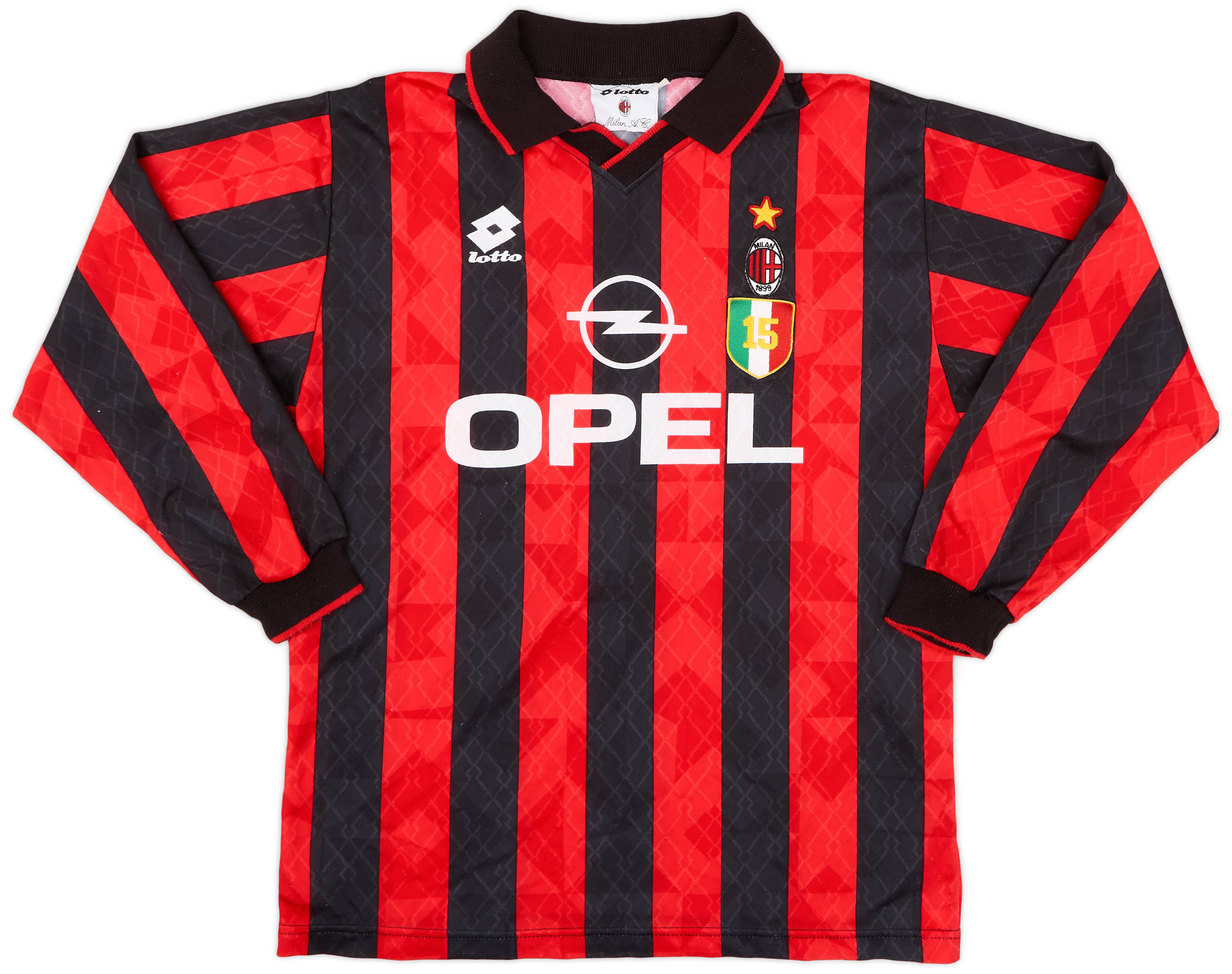 1995-96 AC Milan Home L/S Shirt Maldini #3 - 6/10 - (M)