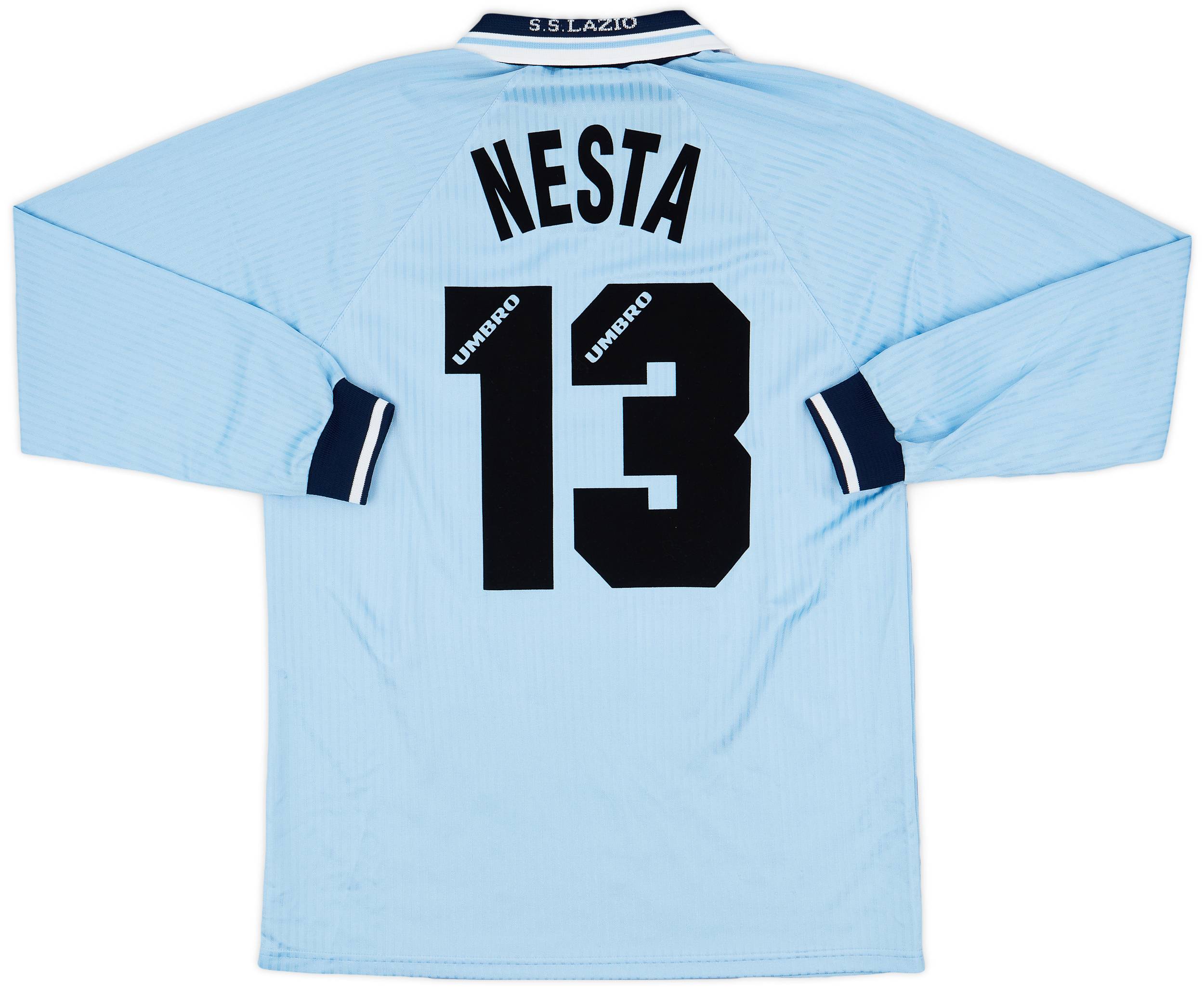 1996-97 Lazio Home L/S Shirt Nesta #13 - 7/10 - (L)