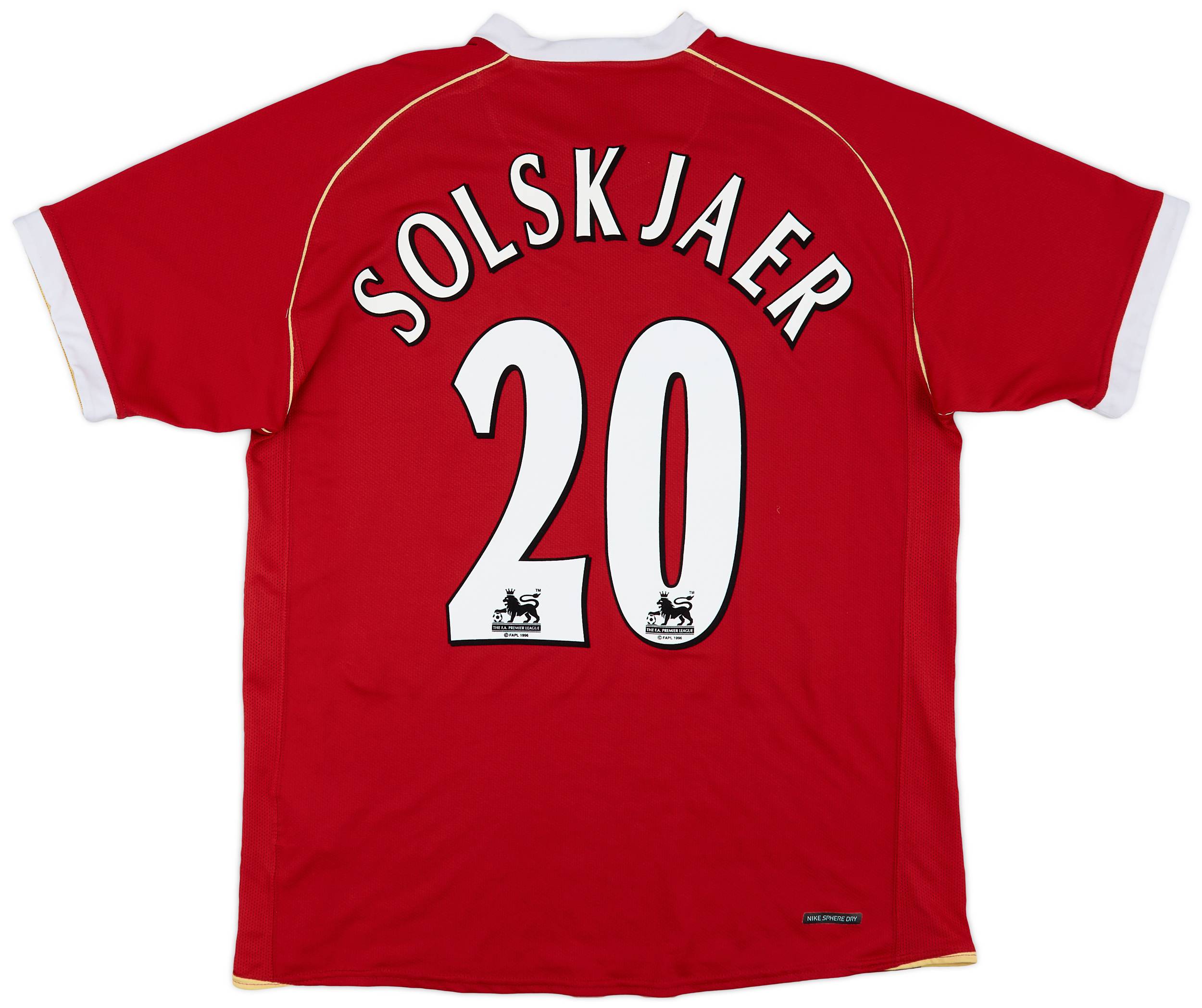 2006-07 Manchester United Home Shirt Solskjaer #20 - 9/10 - (L)