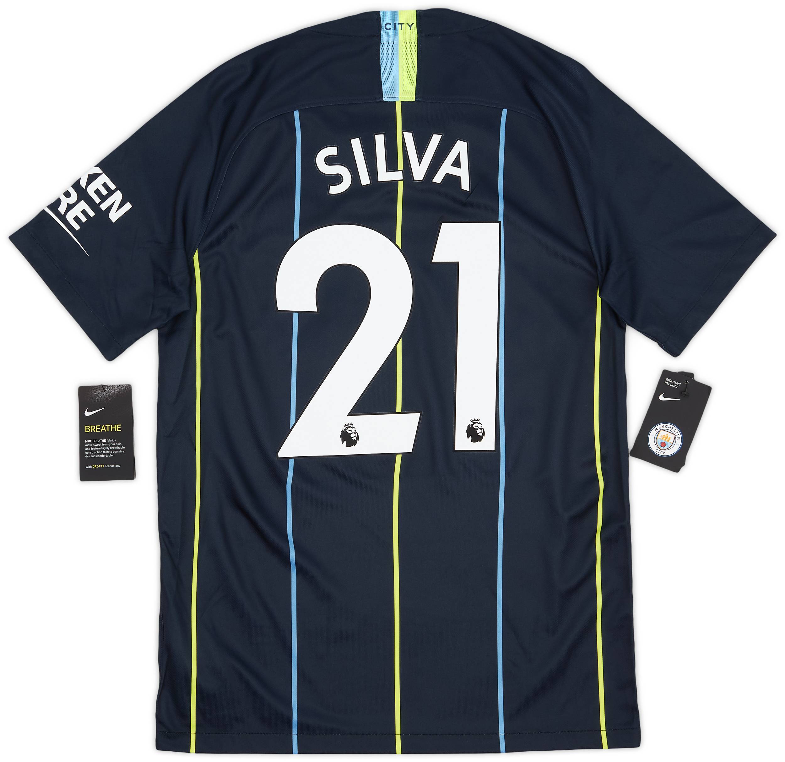 2018-19 Manchester City Away Shirt Silva #21 (S)