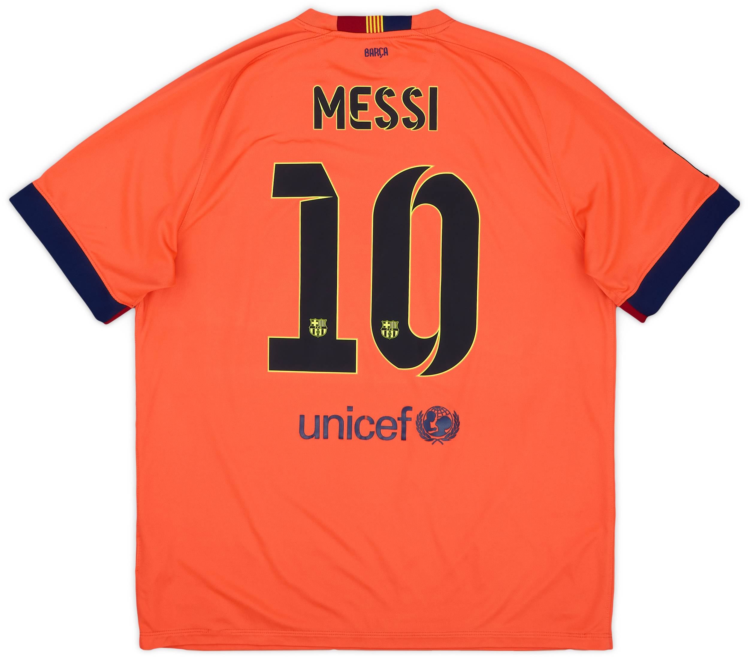 2014-15 Barcelona Away Shirt Messi #10 - 7/10 - (XL)