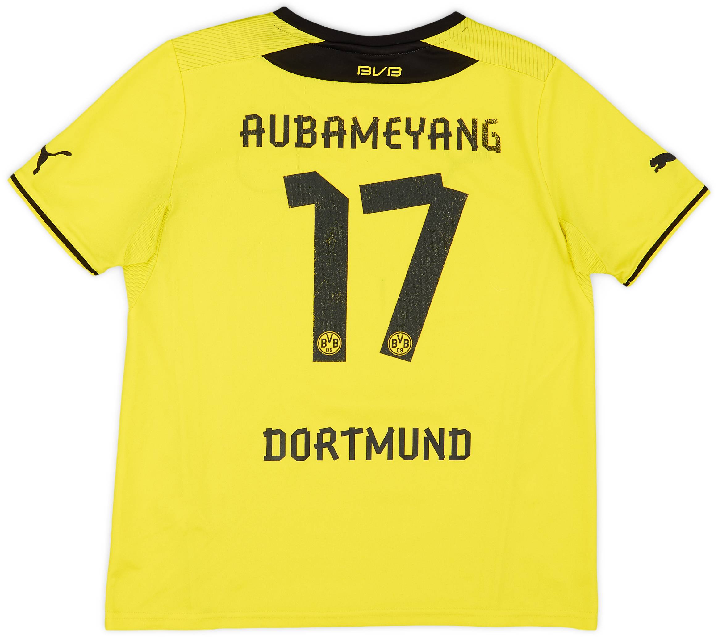 2013-14 Borussia Dortmund Home Shirt Aubameyang #17 - 6/10 - (XL.Boys)