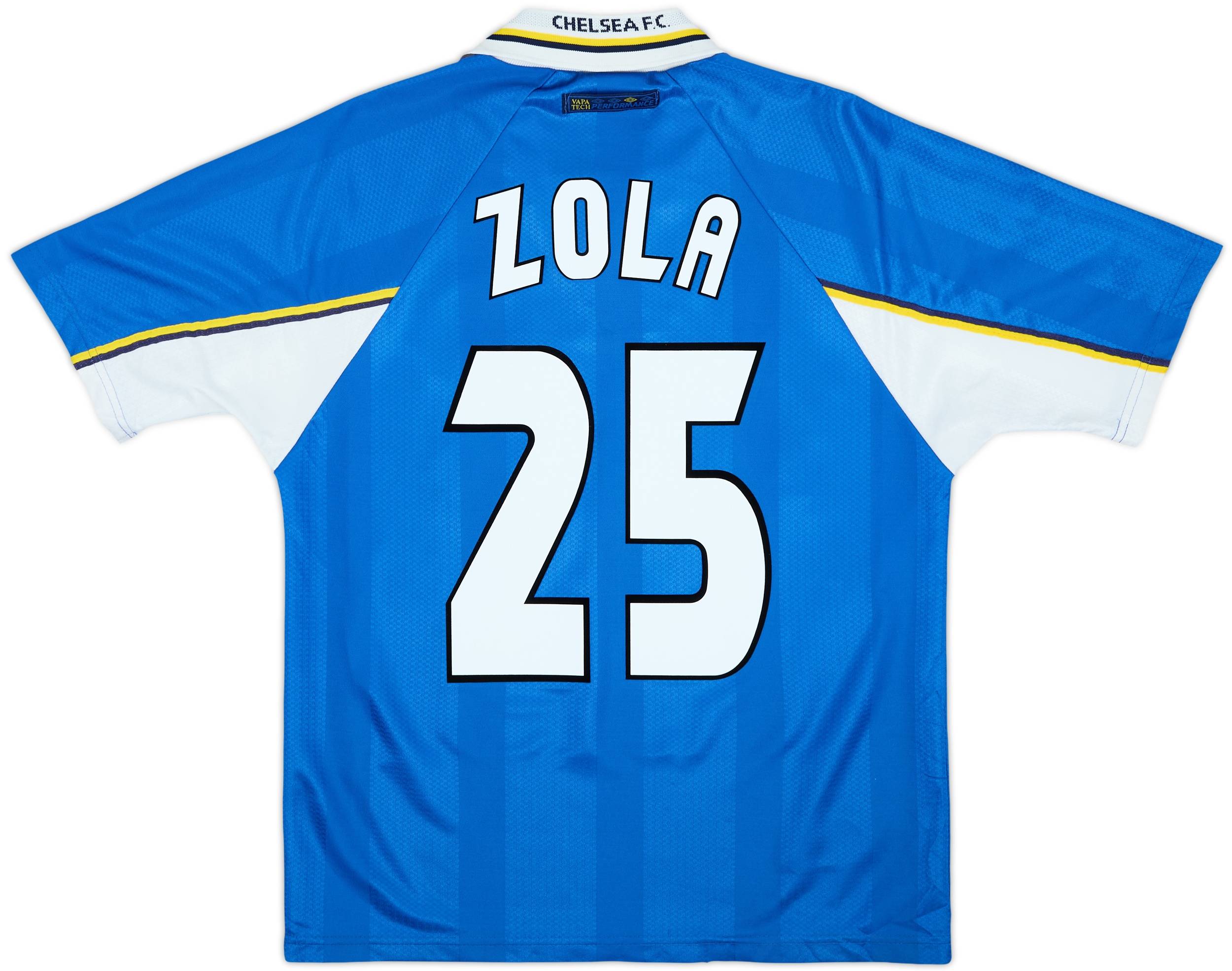1997-99 Chelsea Home Shirt Zola #25 - 8/10 - (Y)