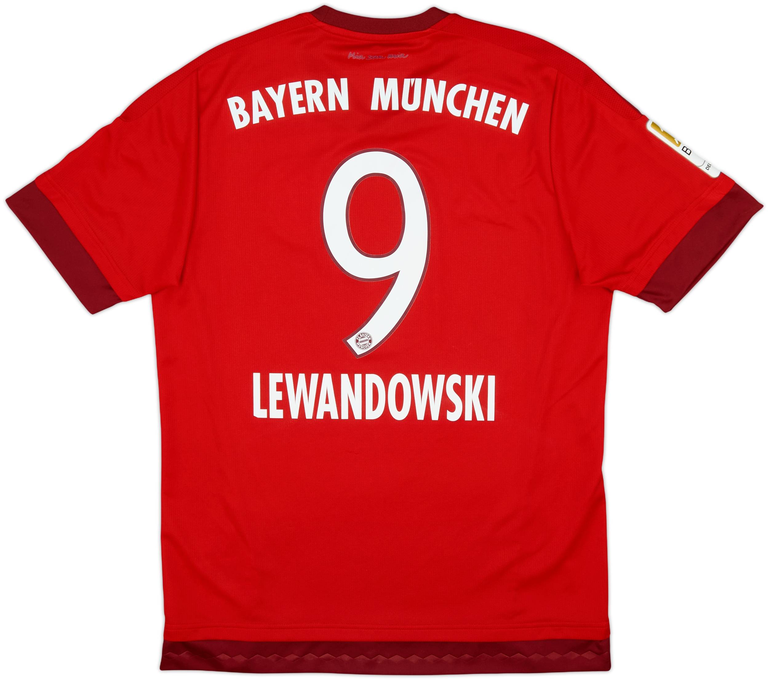 2015-16 Bayern Munich Home Shirt Lewandowski #9 - 8/10 - (M)