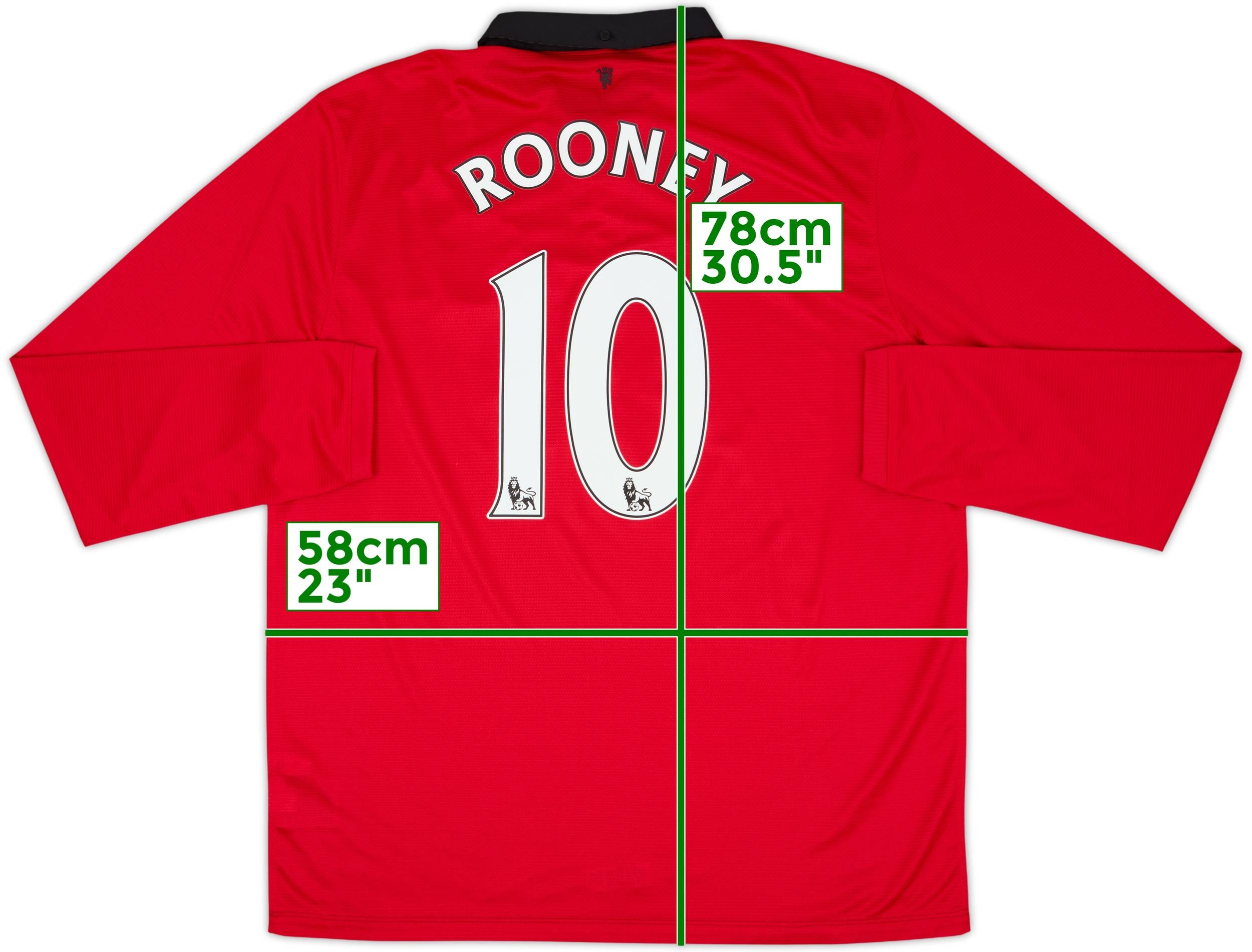 2013-14 Manchester United Home L/S Shirt Rooney #10 - 9/10 - (XL)