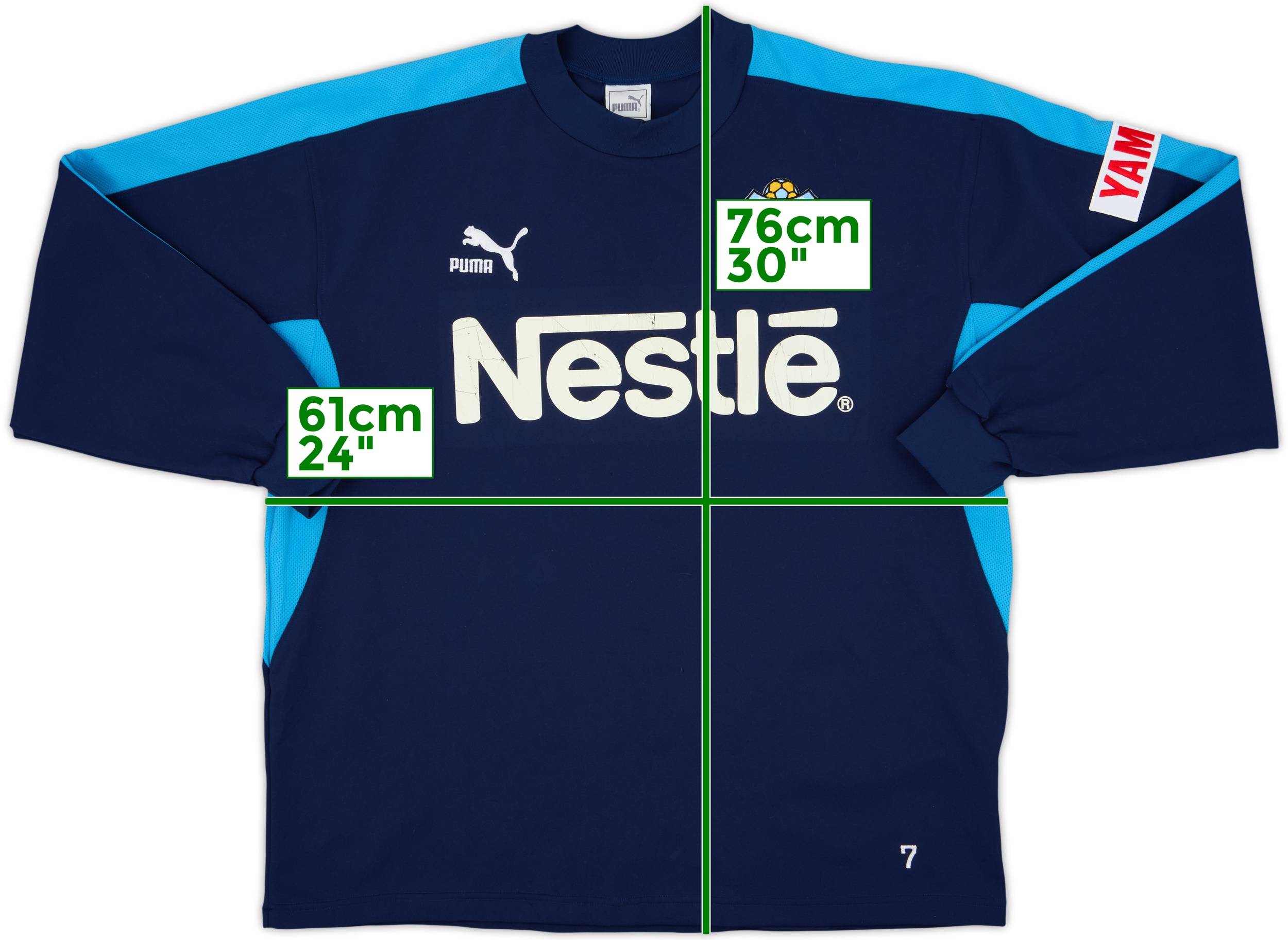 ★8SM2 PUMA ゲームシャツ　JUBILO IWATA アダイウトン　古着 2002 Jubilo Iwata Player Issue Puma Sweat Top #7 - 6/10 - (XL)