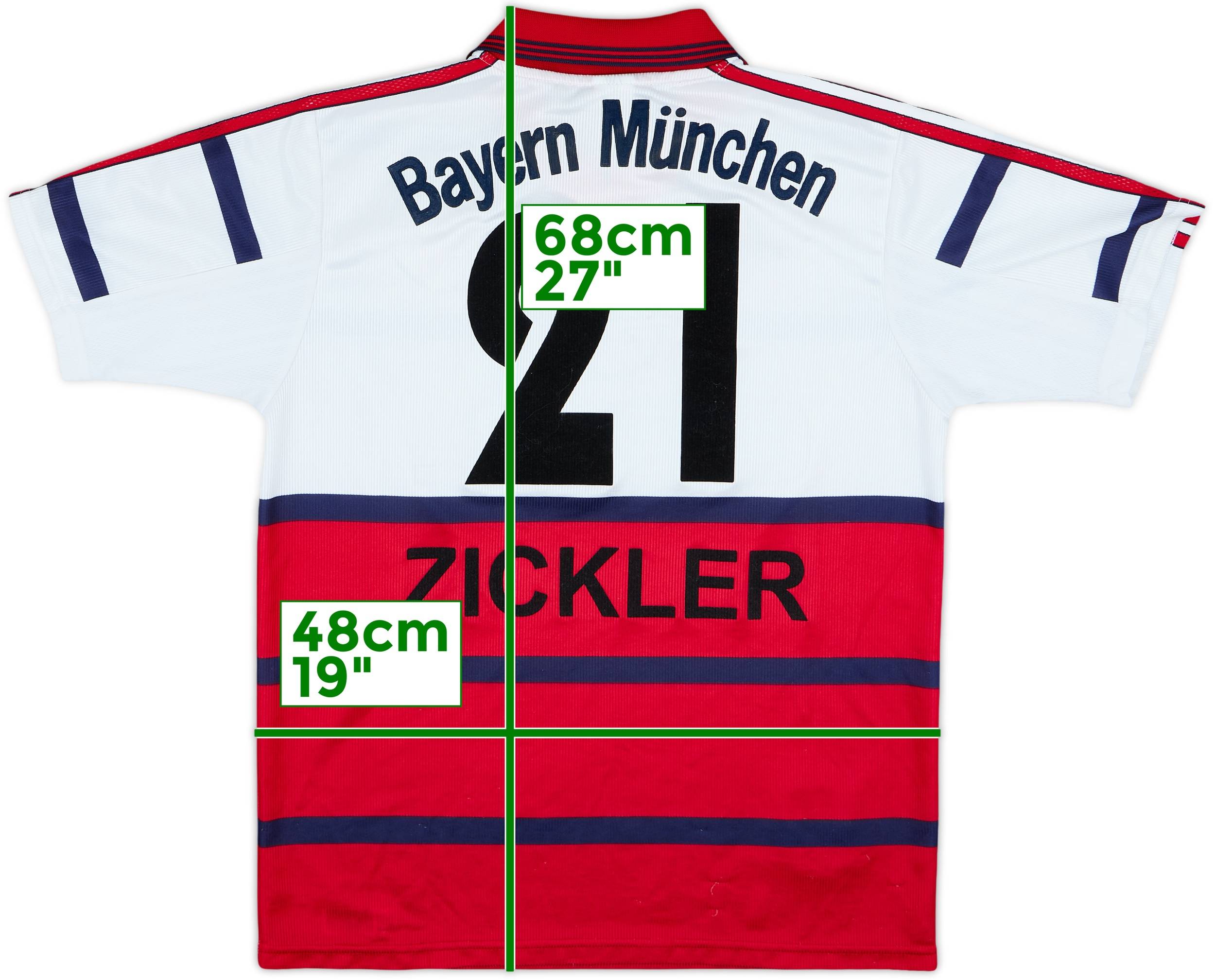 1998-00 Bayern Munich Away Shirt Zickler #21 - 8/10 - (XL.Boys)