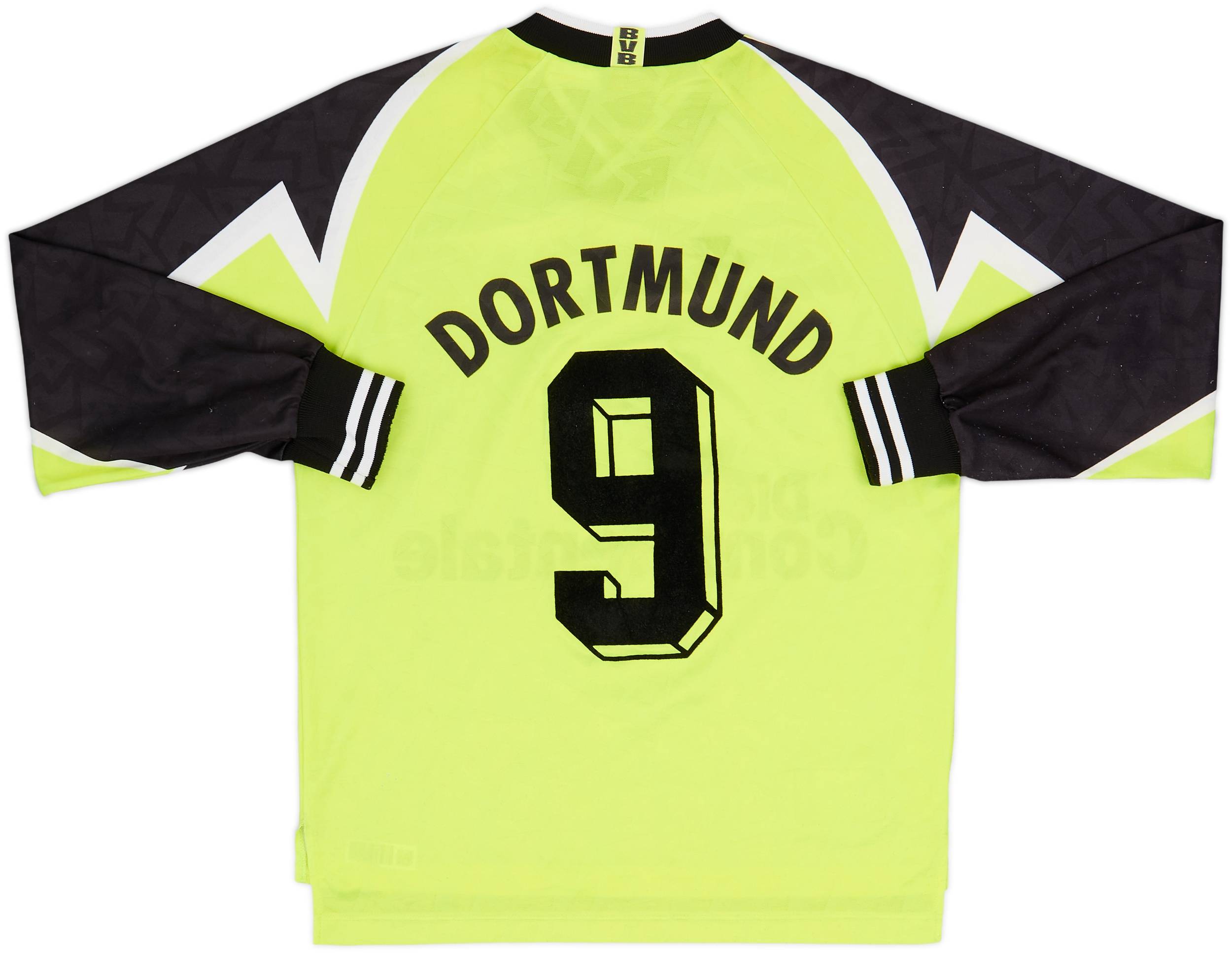 1995-96 Borussia Dortmund Home L/S Shirt #9 - 6/10 - (M)