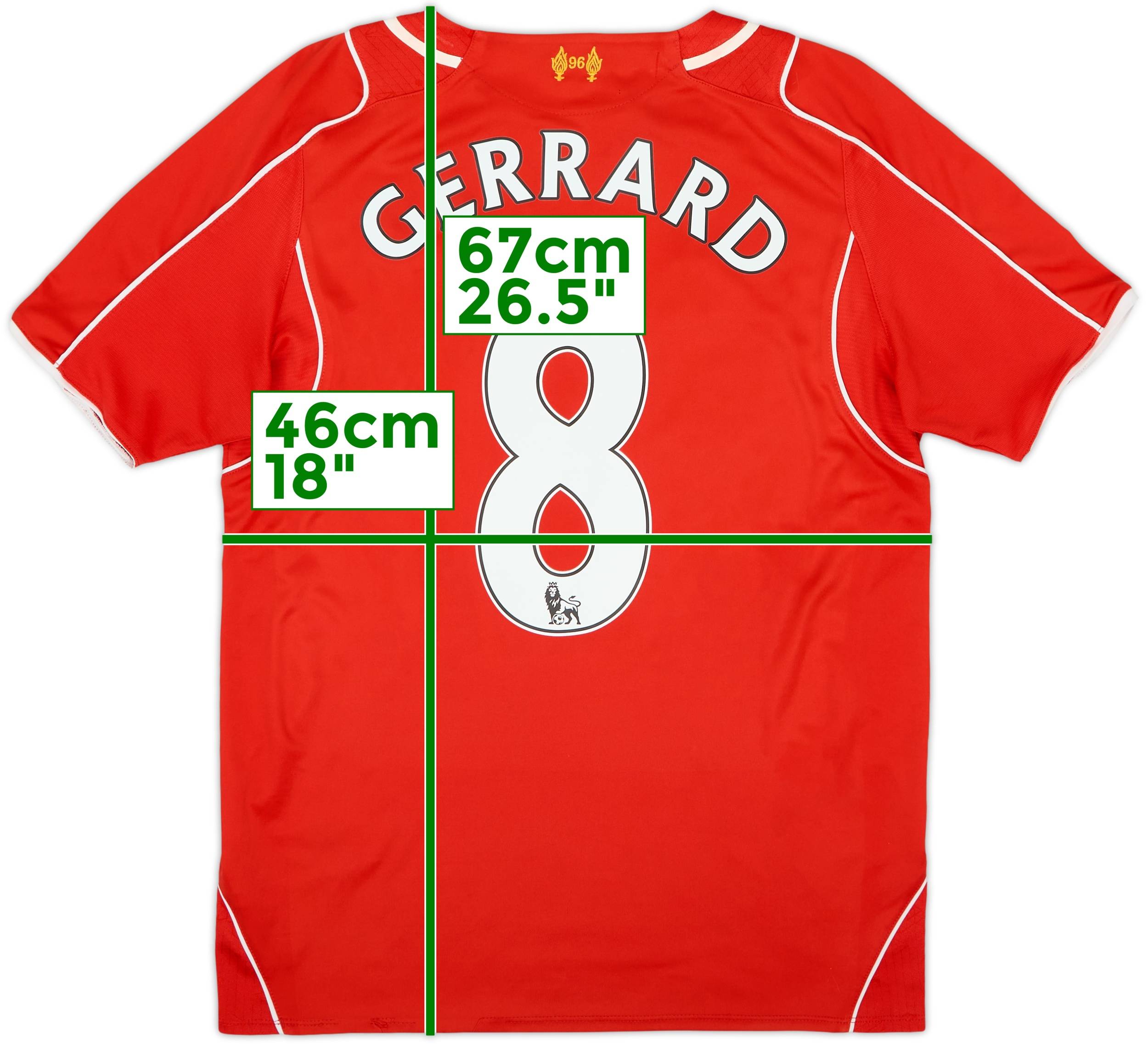 2014-15 Liverpool Home Shirt Gerrard #8 - 6/10 - (S)
