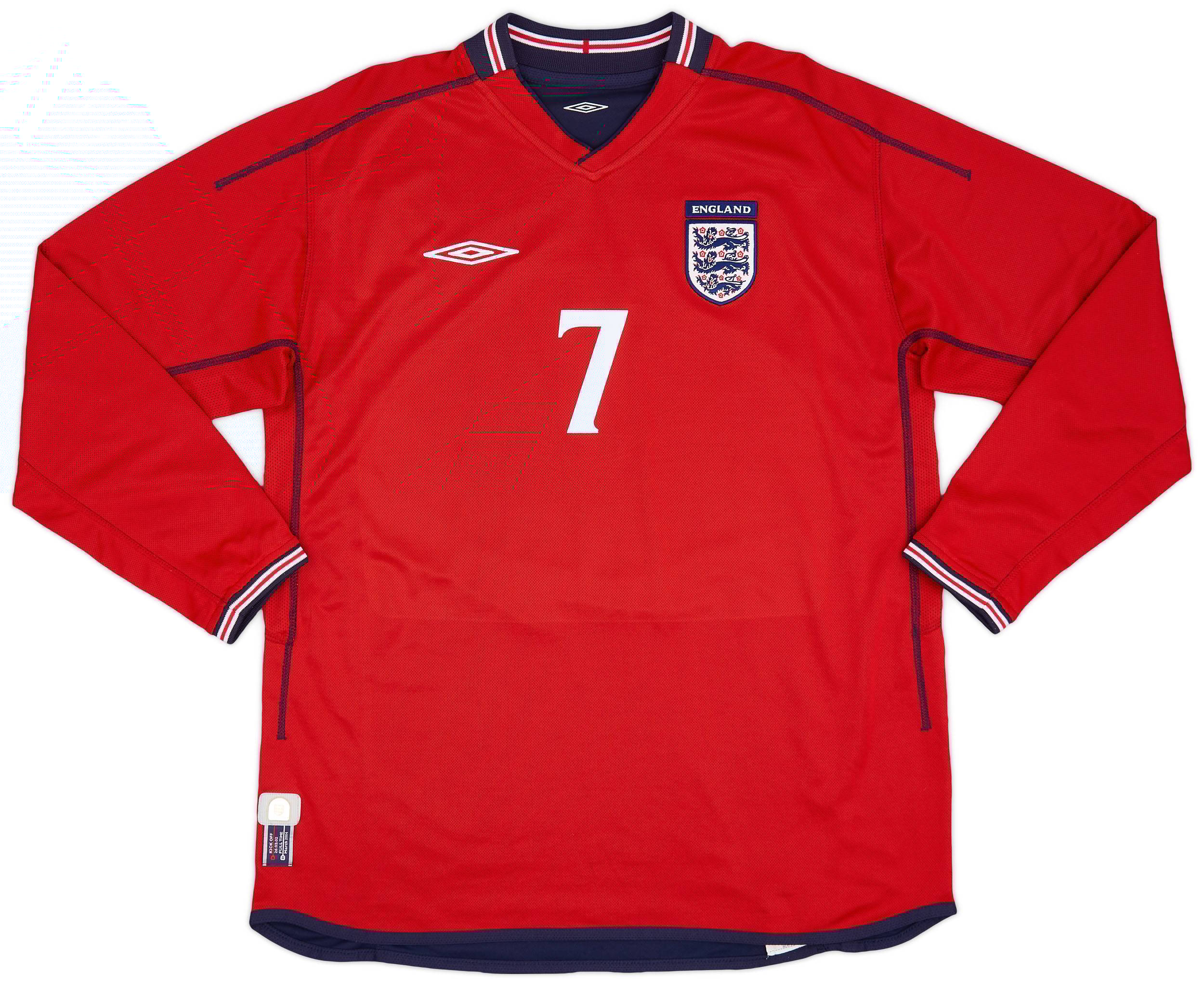 【国内正規 01-03 England  L/S Beckham #7】 2001-03 England Home Shirt Beckham #7