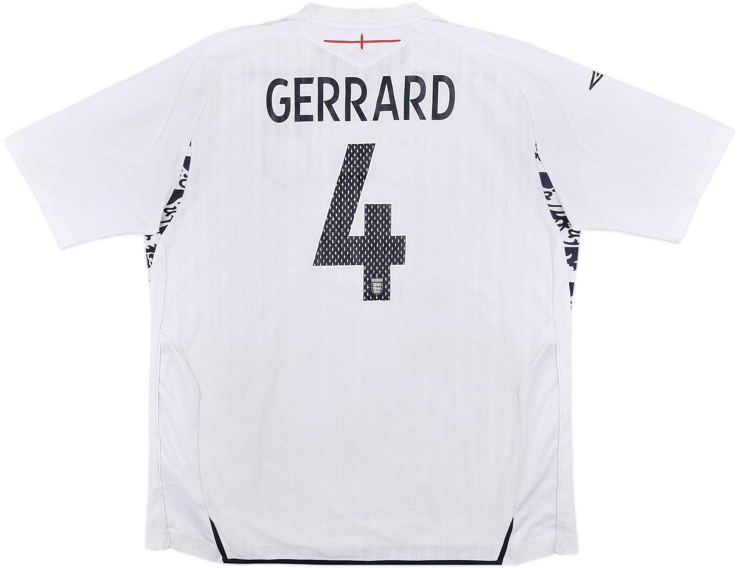 2007-09 England Home Shirt Gerrard #4 - 4/10 - (XXL)