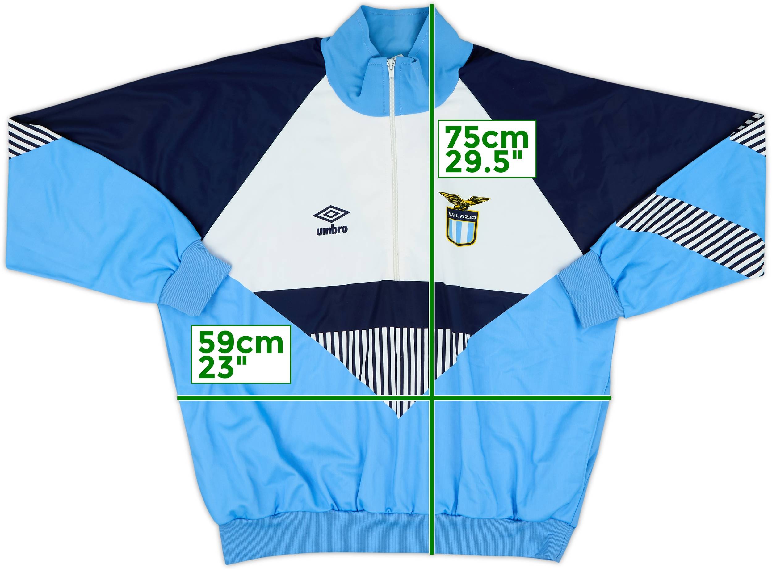 umbro　サッカーユニフォーム　LAZIO 1990-92 Lazio Umbro 1/2 Zip Track Jacket - 9/10 - (L)