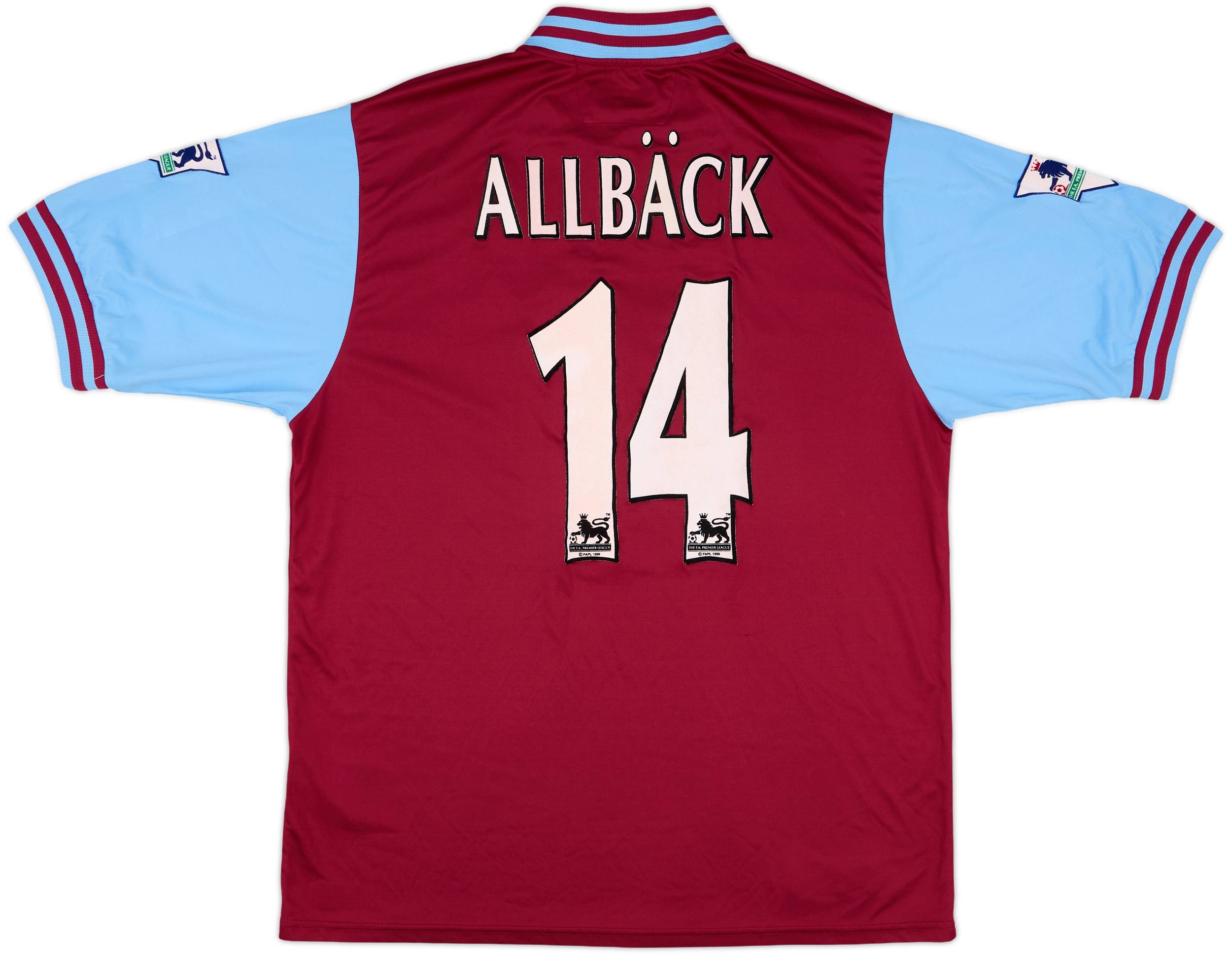2002-03 Aston Villa Match Issue Signed Home Shirt Allback #14
