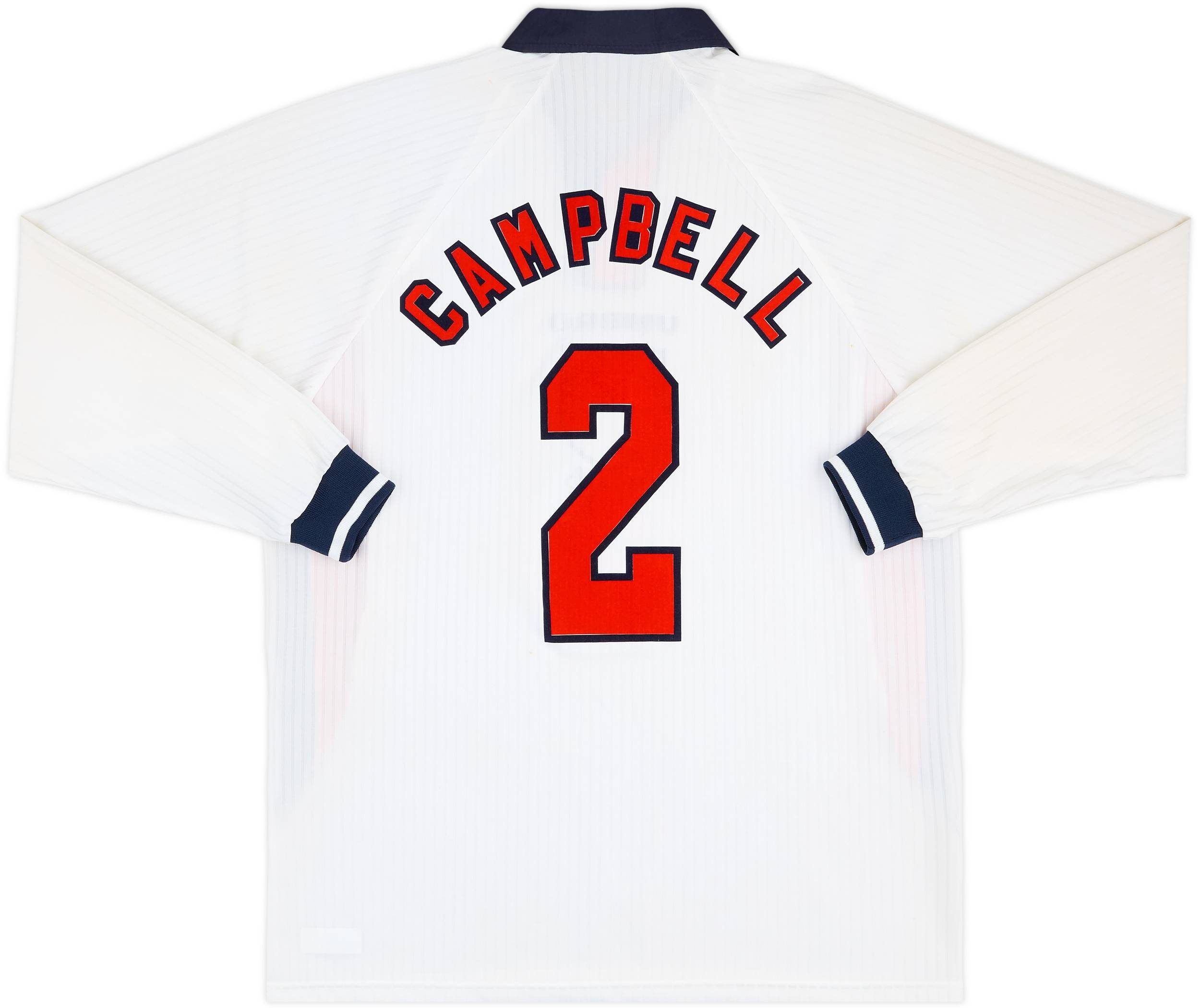 ウェア UMBRO England CAMPBELL football shirts 1997-99 England Home L/S Shirt Campbell #2 - 6/10 - (XL)