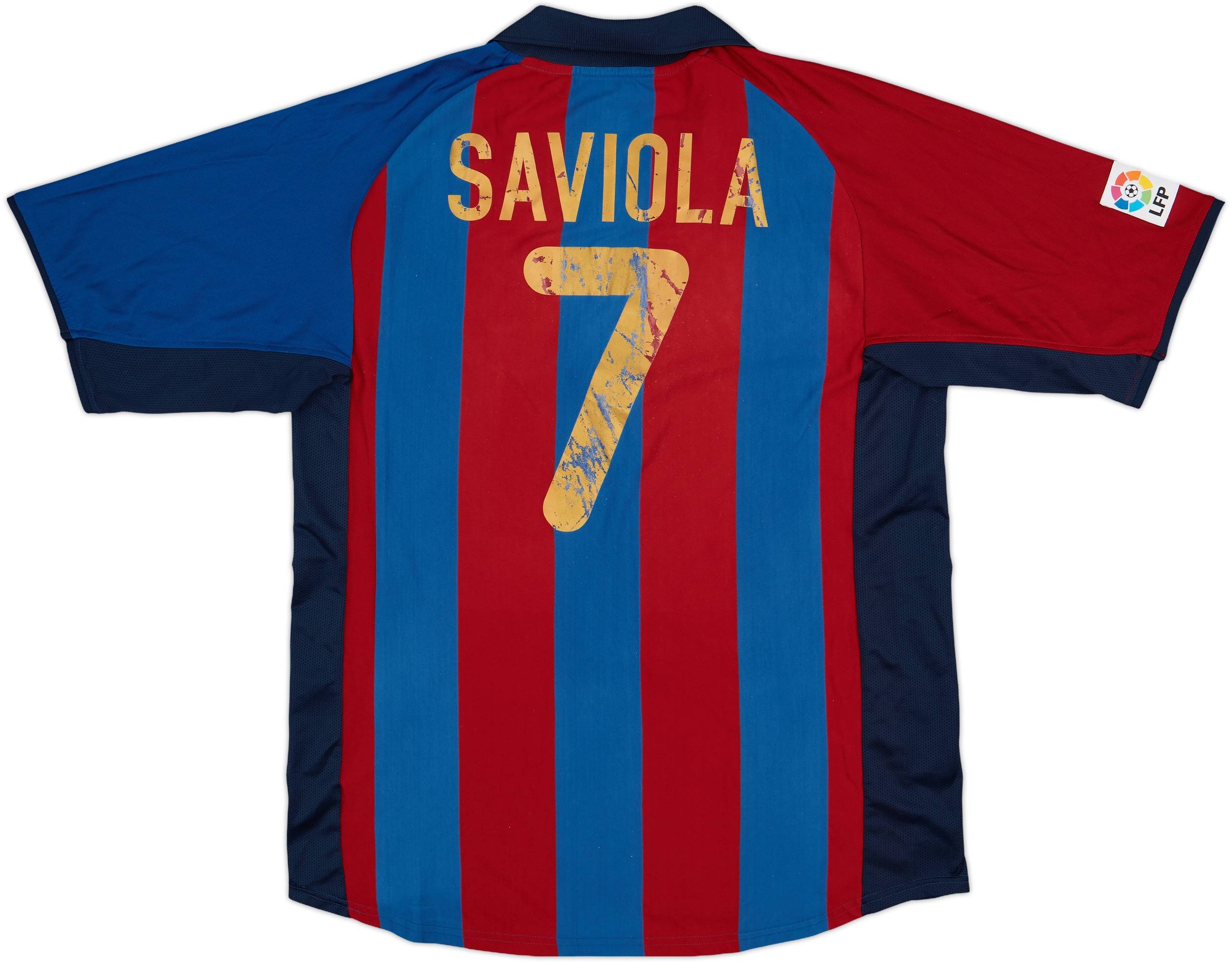 ウェア FC Barcelona Saviola 7 2003-04 Barcelona Home Shirt Saviola #7 - 6/10 - (M)