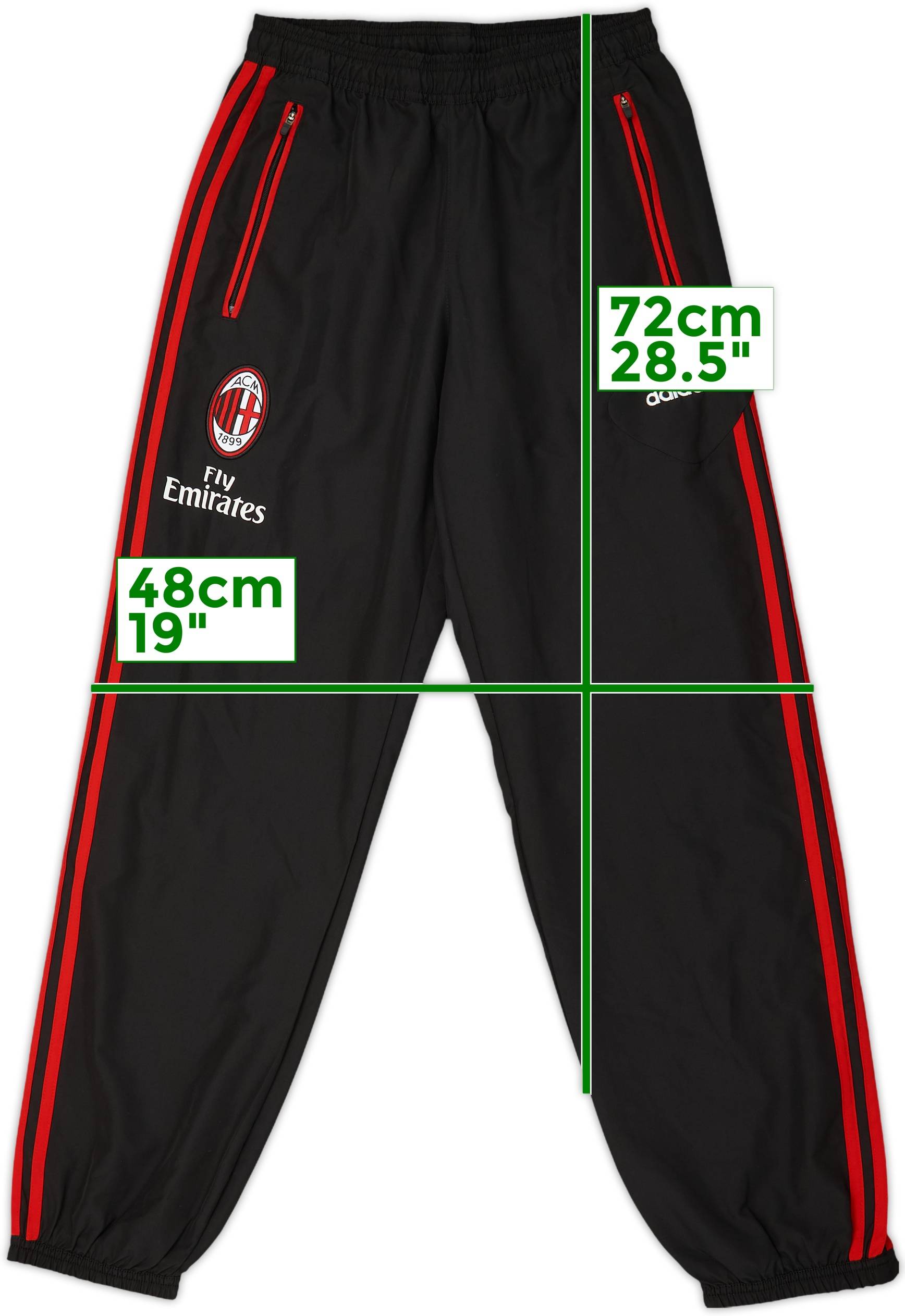 2012-13 AC Milan adidas Track Pants/Bottoms 9/10 (S)