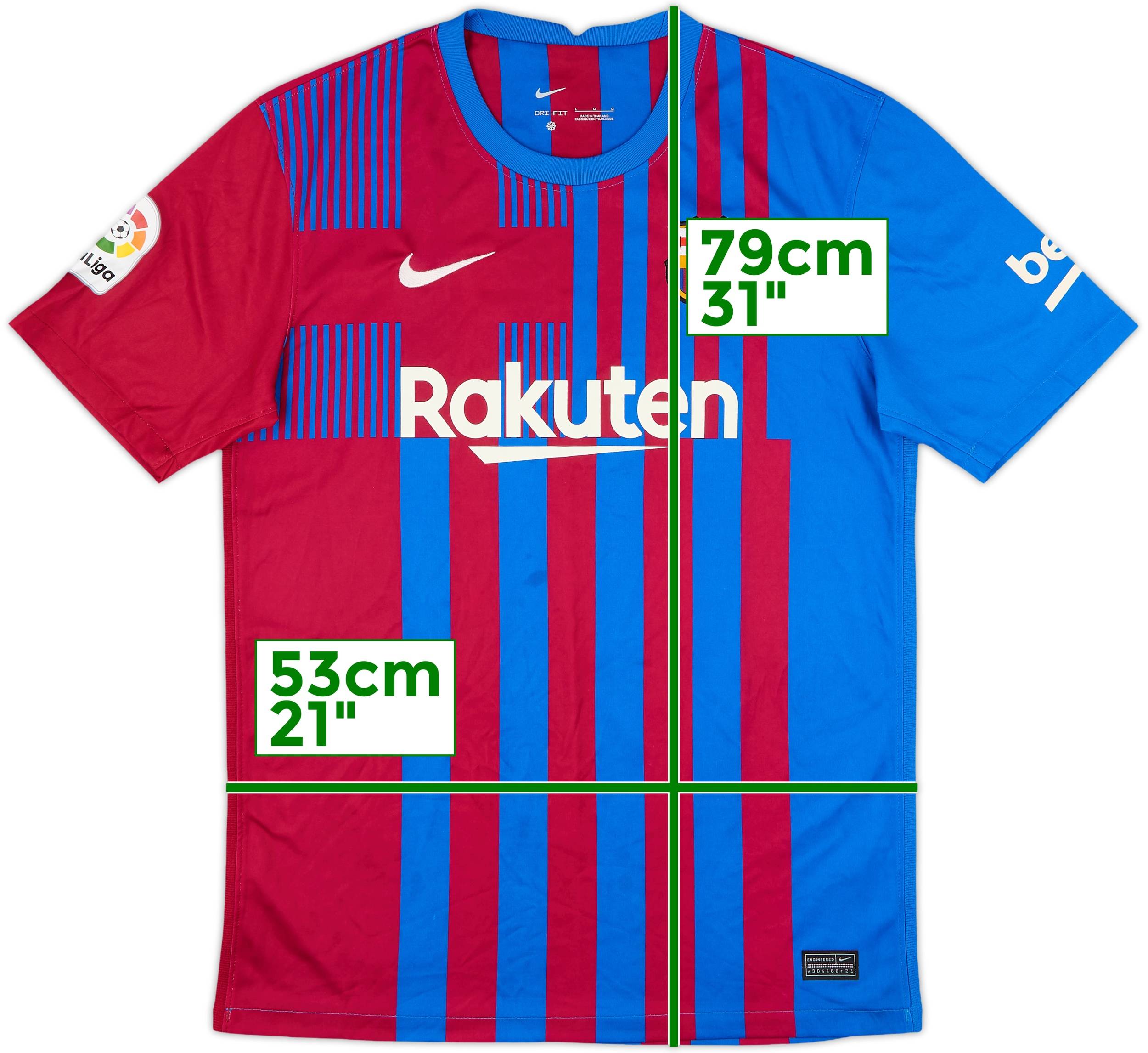 2021-22 Barcelona Home Shirt - 8/10 - (L)