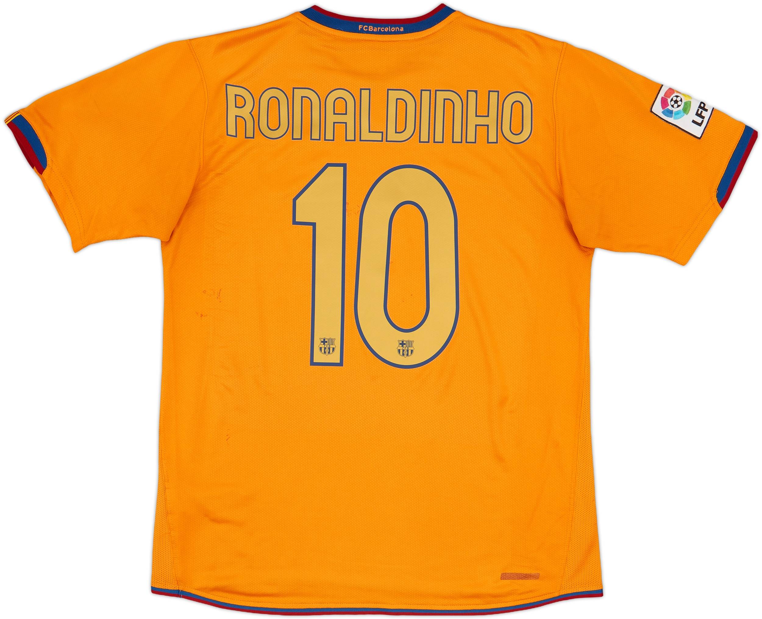 2006-08 Barcelona Away Shirt Ronaldinho #10 - 9/10 - (L)