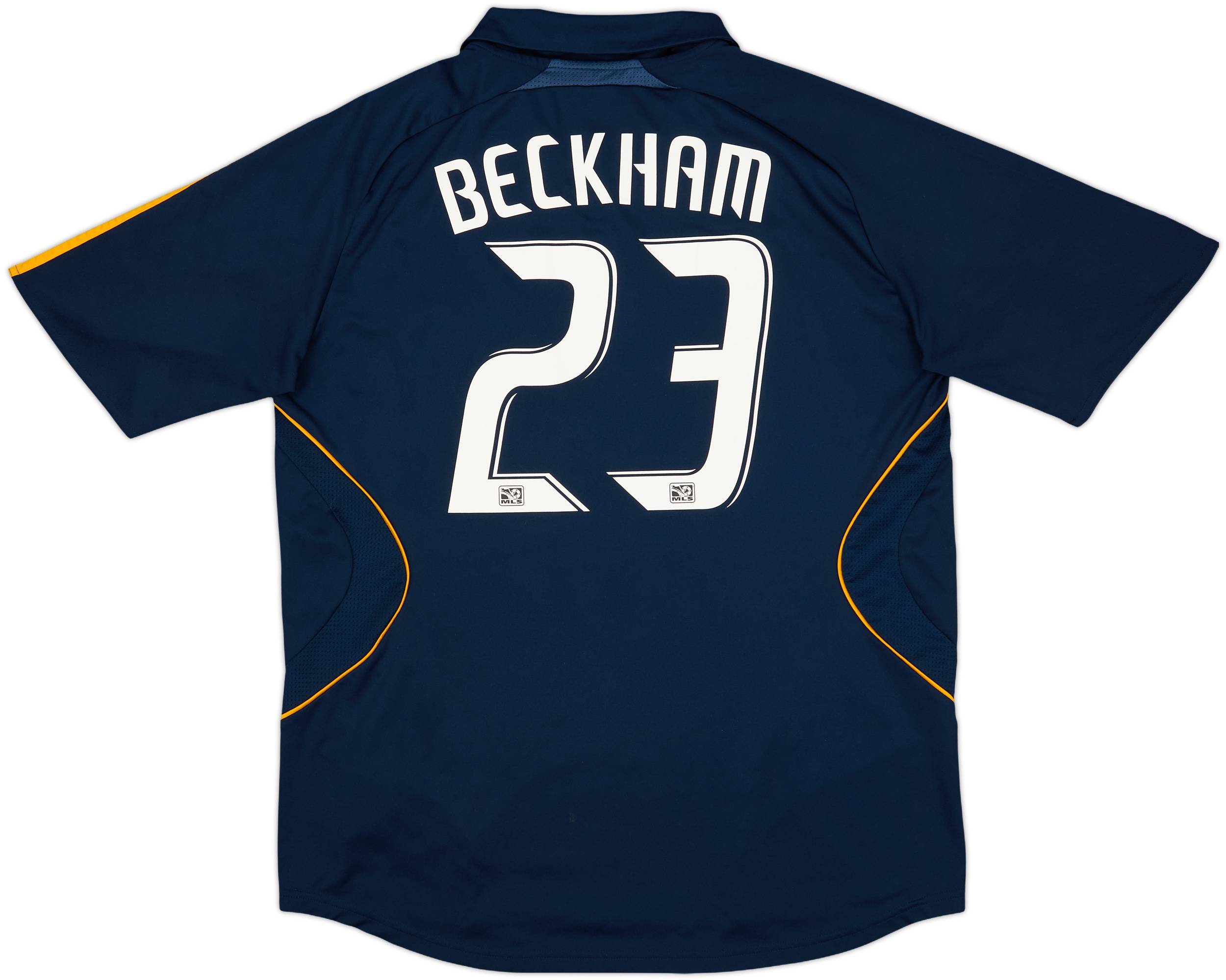 【NEW】【ベッカム】【MLSパッチ付】LAギャラクシー(2007) 2007-08 LA Galaxy Away Shirt Beckham #23 - 4/10 - (L)