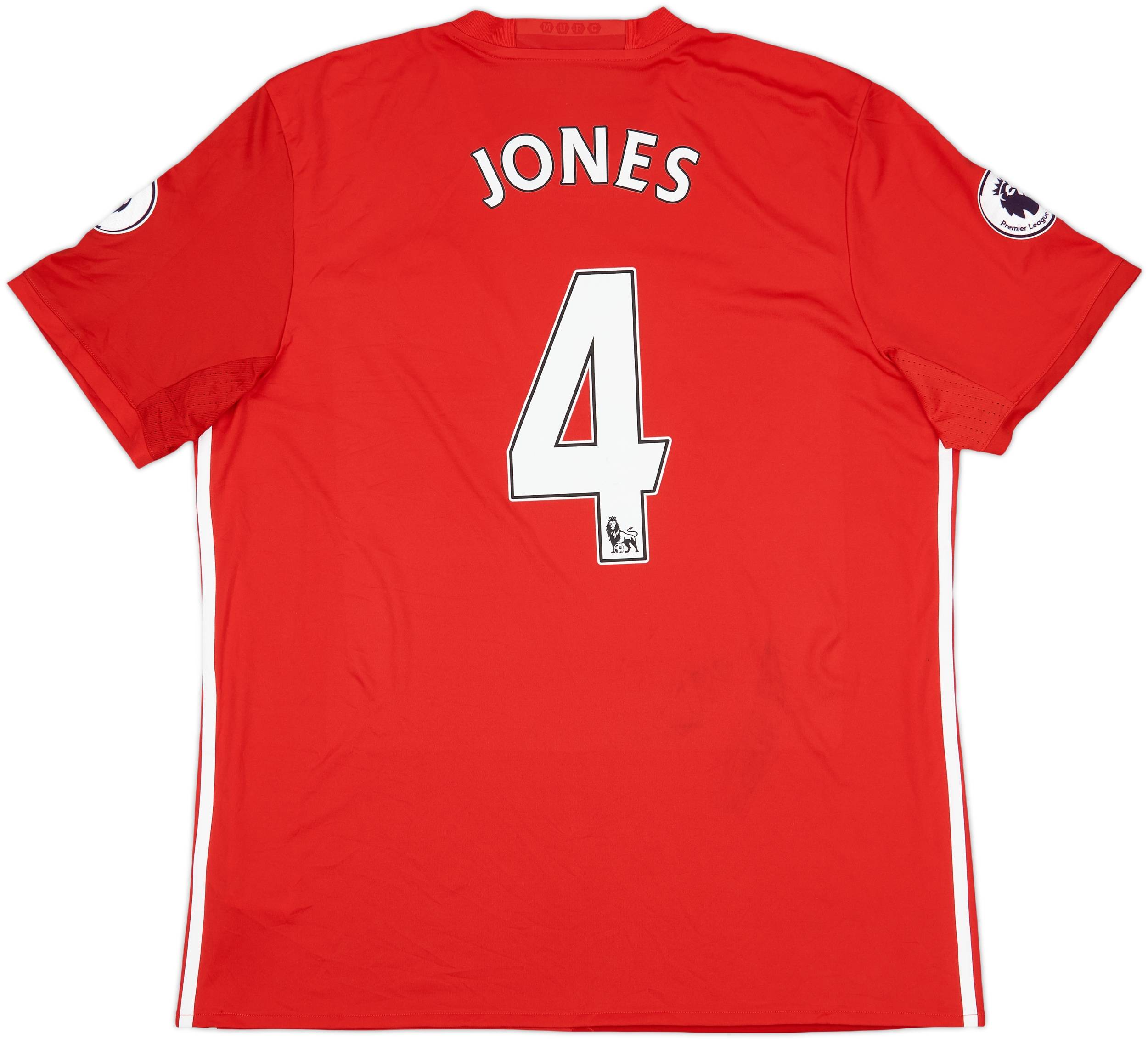 2016-17 Manchester United Home Shirt Jones #4 - 7/10 - (XL)