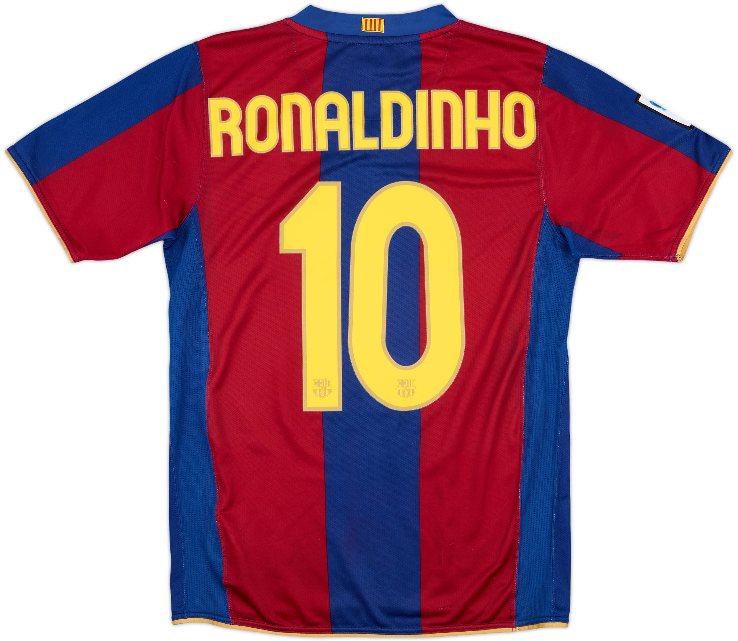 2007-08 Barcelona Home Shirt Ronaldinho #10 - 6/10 - (S)