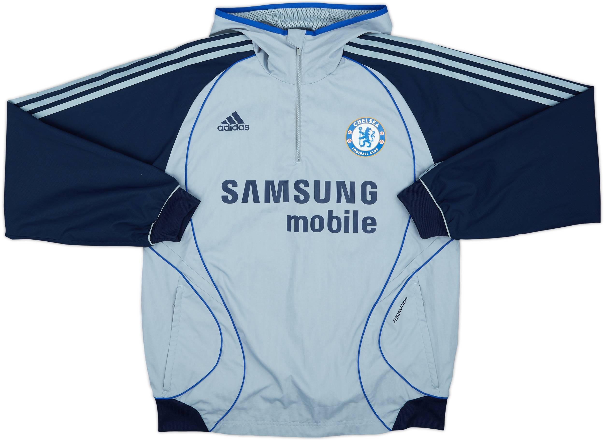 2006-07 Chelsea adidas 1/4 Zip Hooded Drill Top - 8/10 - (M)