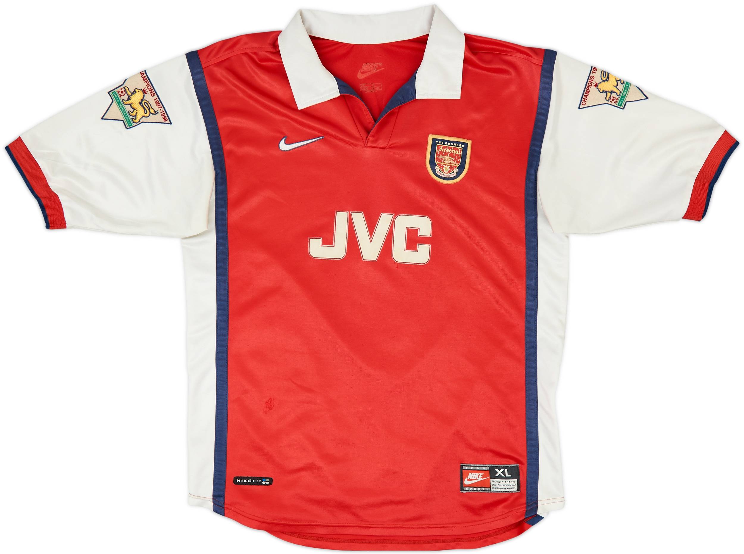 Nike Arsenal JVCアーセナル 1998 - 99サイズL 1998-99 Arsenal Home Shirt Adams #6 - 5/10 - (XL.Boys)