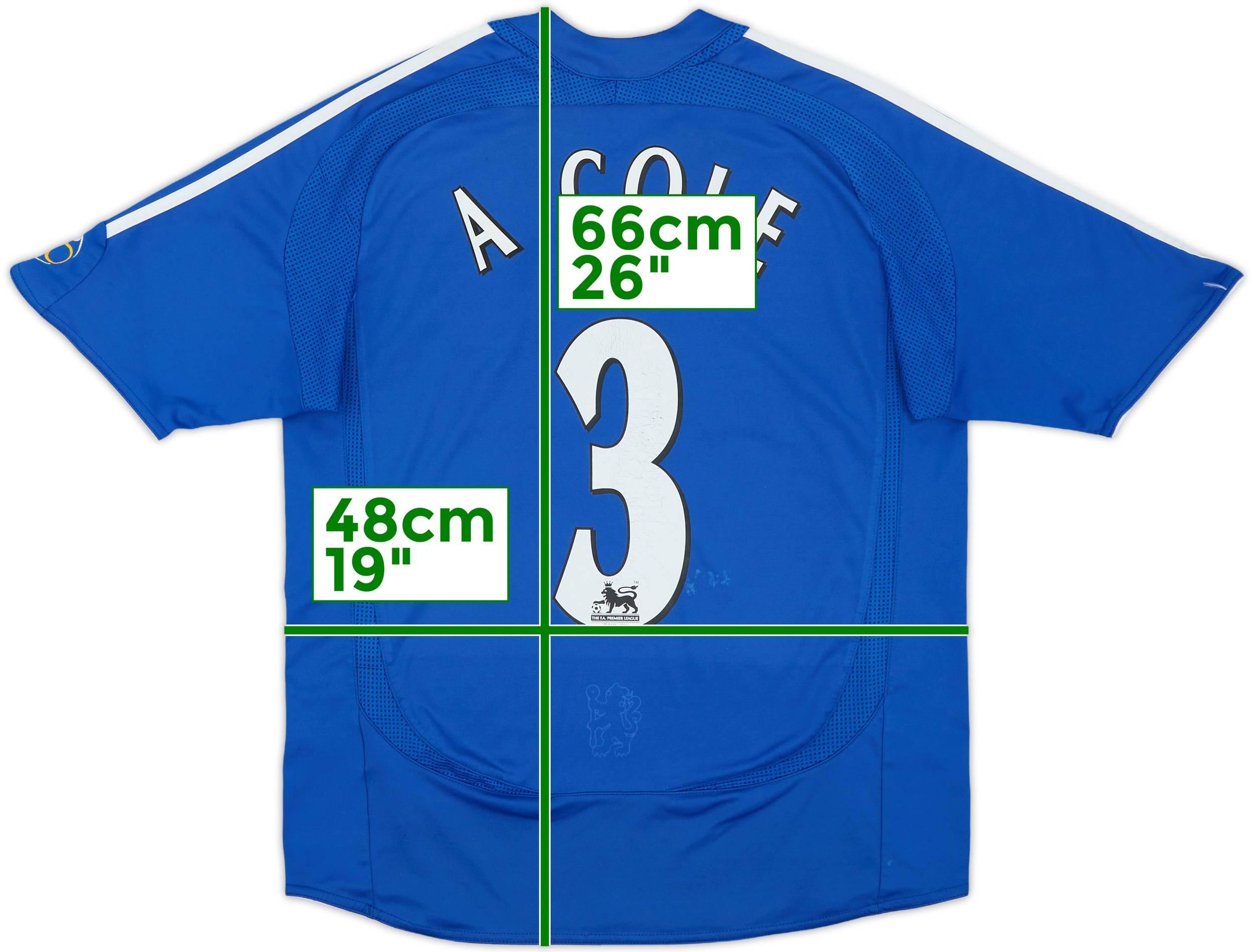 2006-08 Chelsea Home Shirt A Cole #3 - 6/10 - (XL.Boys)
