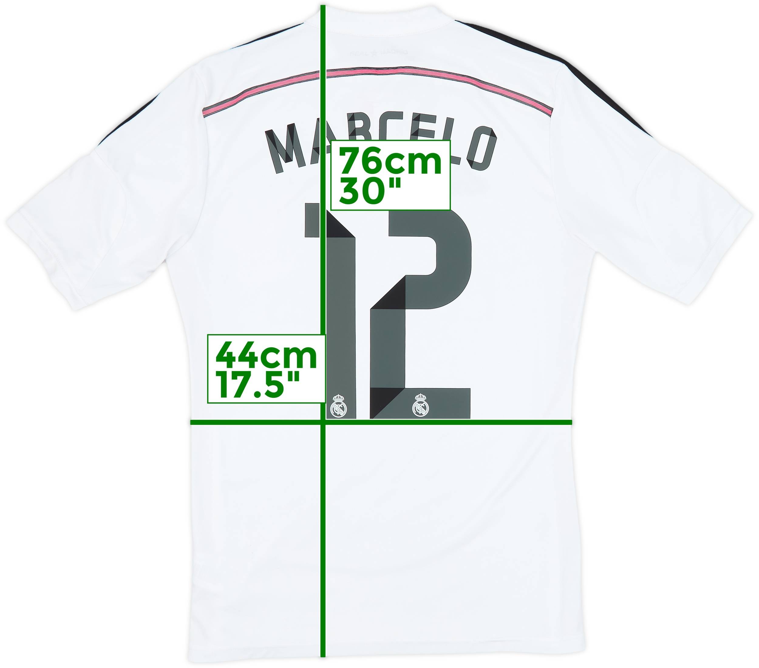 2014-15 Real Madrid Home Shirt Marcelo #12 - 6/10 - (M)