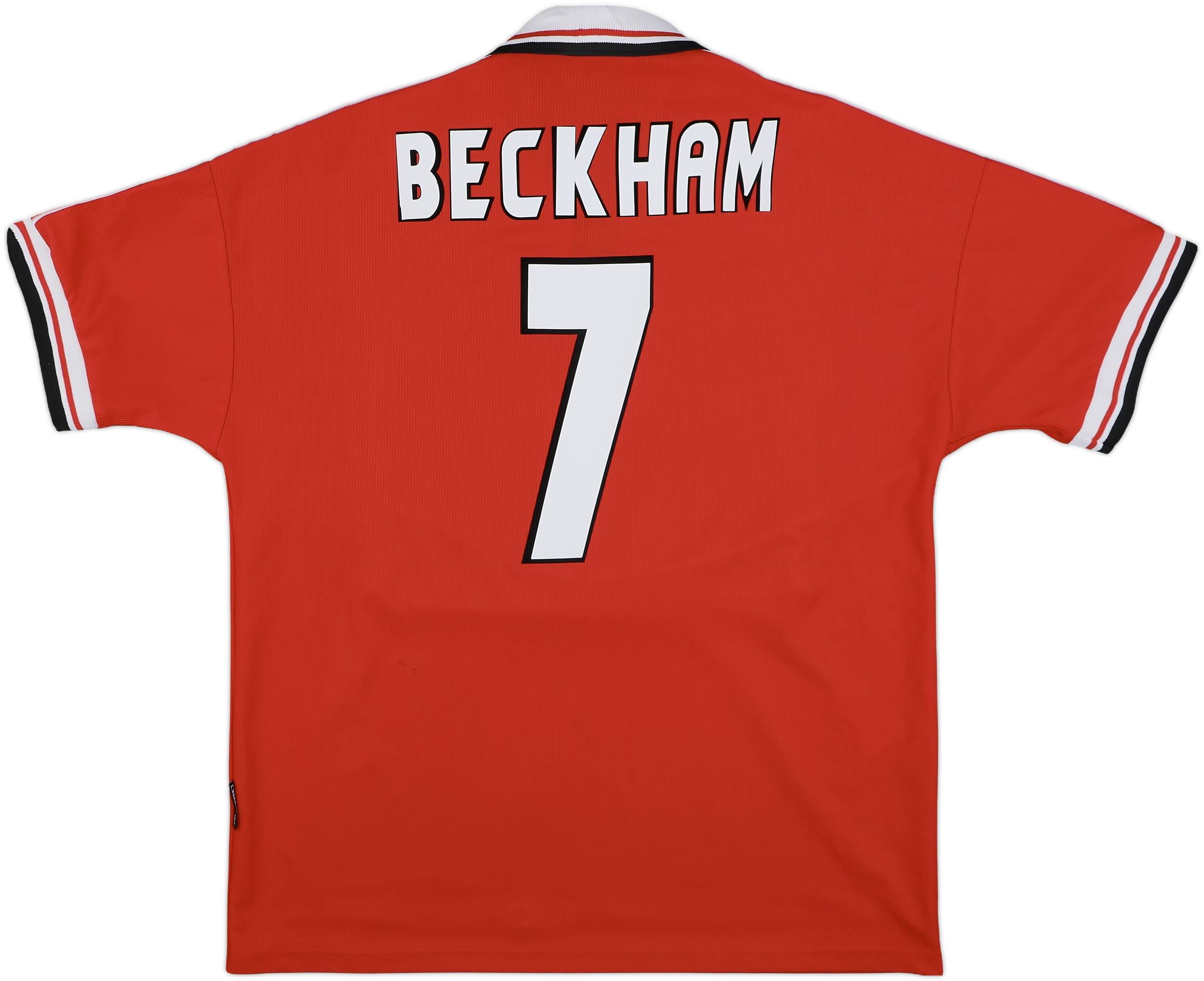 1998-00 Manchester United Home Shirt Beckham #7 - 8/10 - (XL)