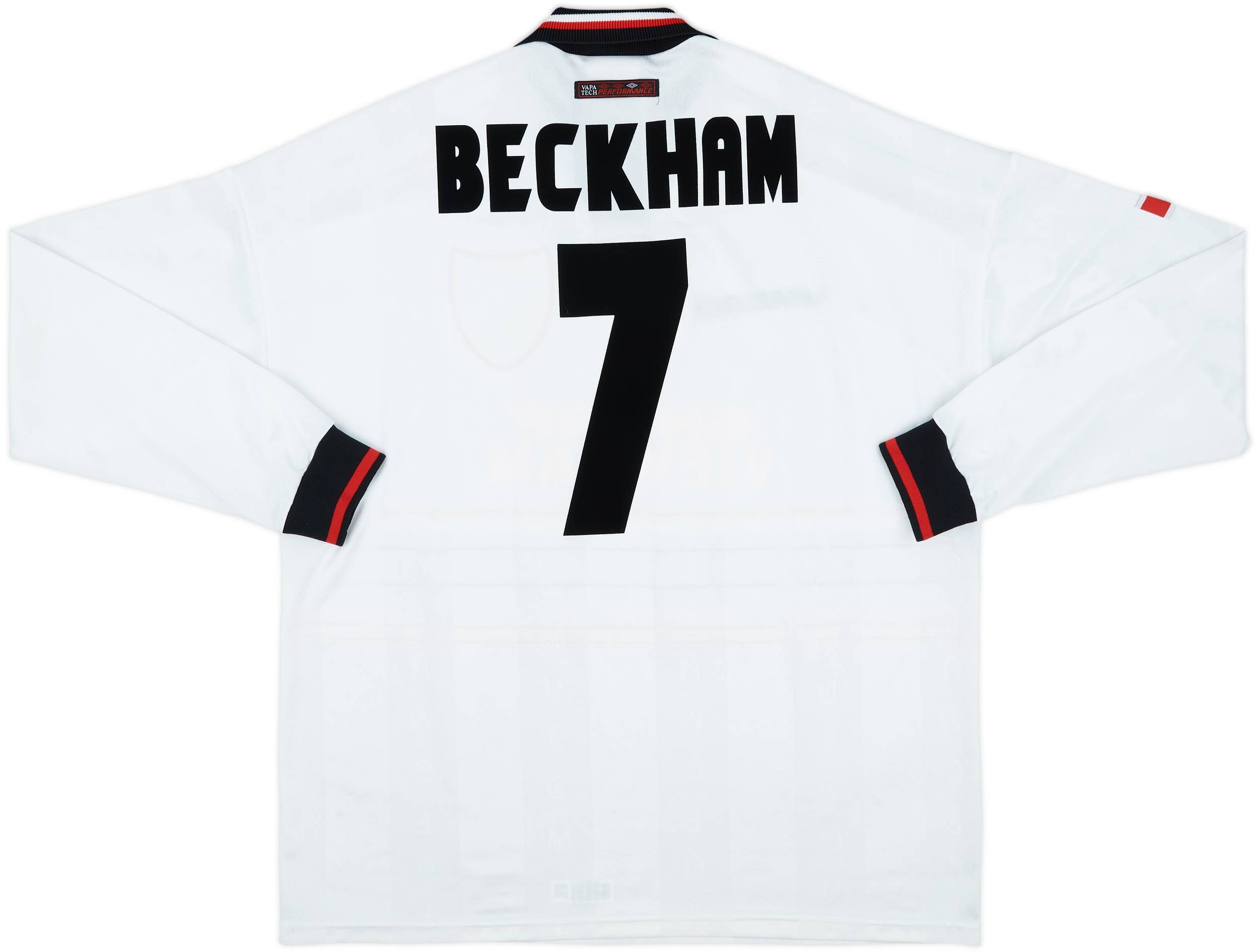 1997-99 Manchester United Away L/S Shirt Beckham #7 - 9/10 - (XXL)