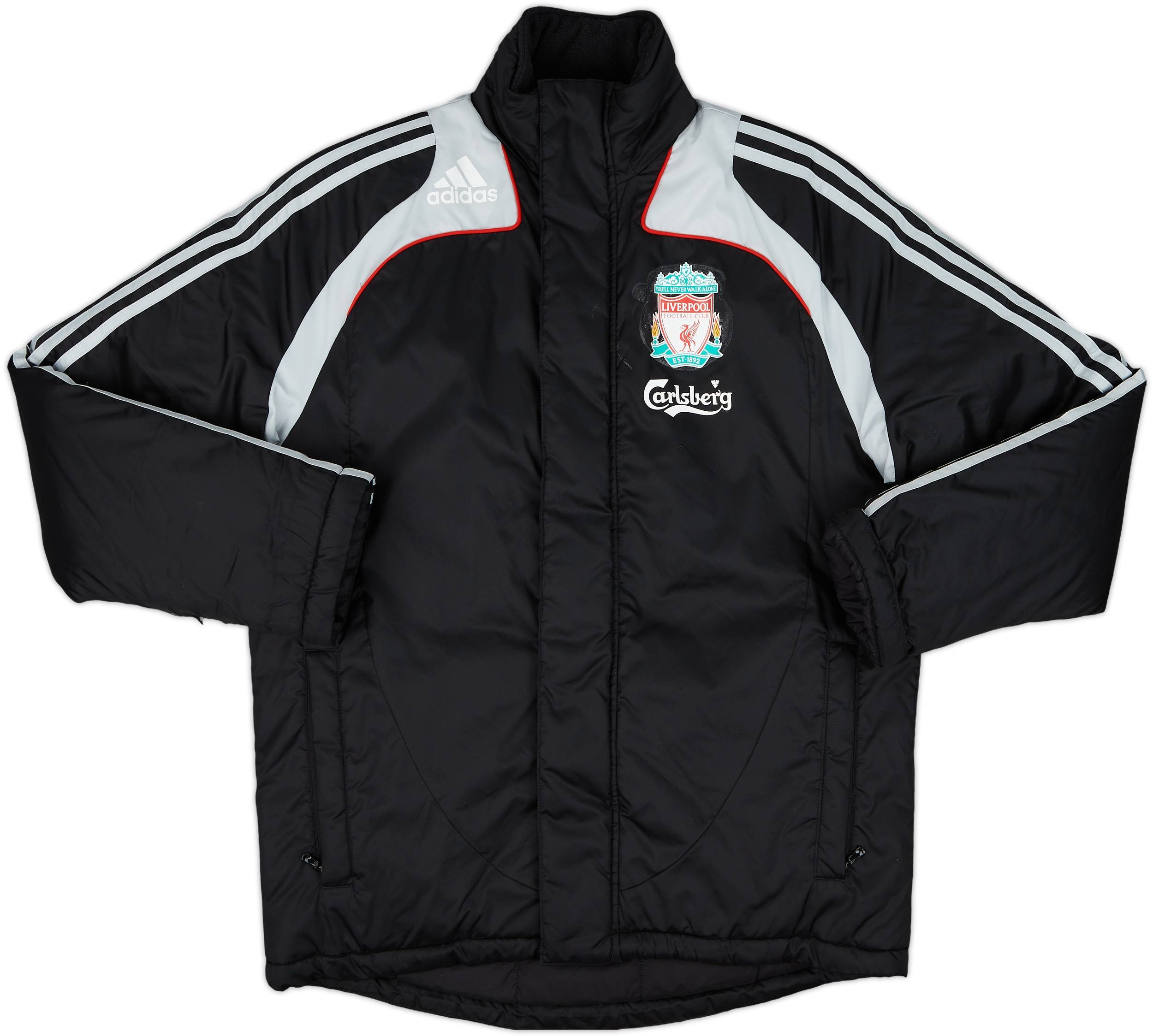 2008-09 Liverpool adidas Padded Bench Coat - 6/10 - (XL.Boys)