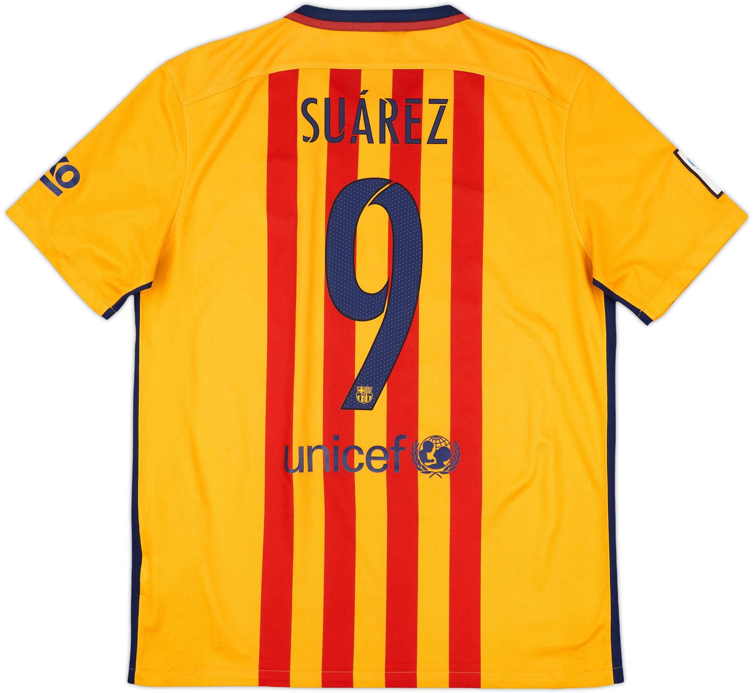 2015-16 Barcelona Away Shirt Suarez #9 - 7/10 - (L)